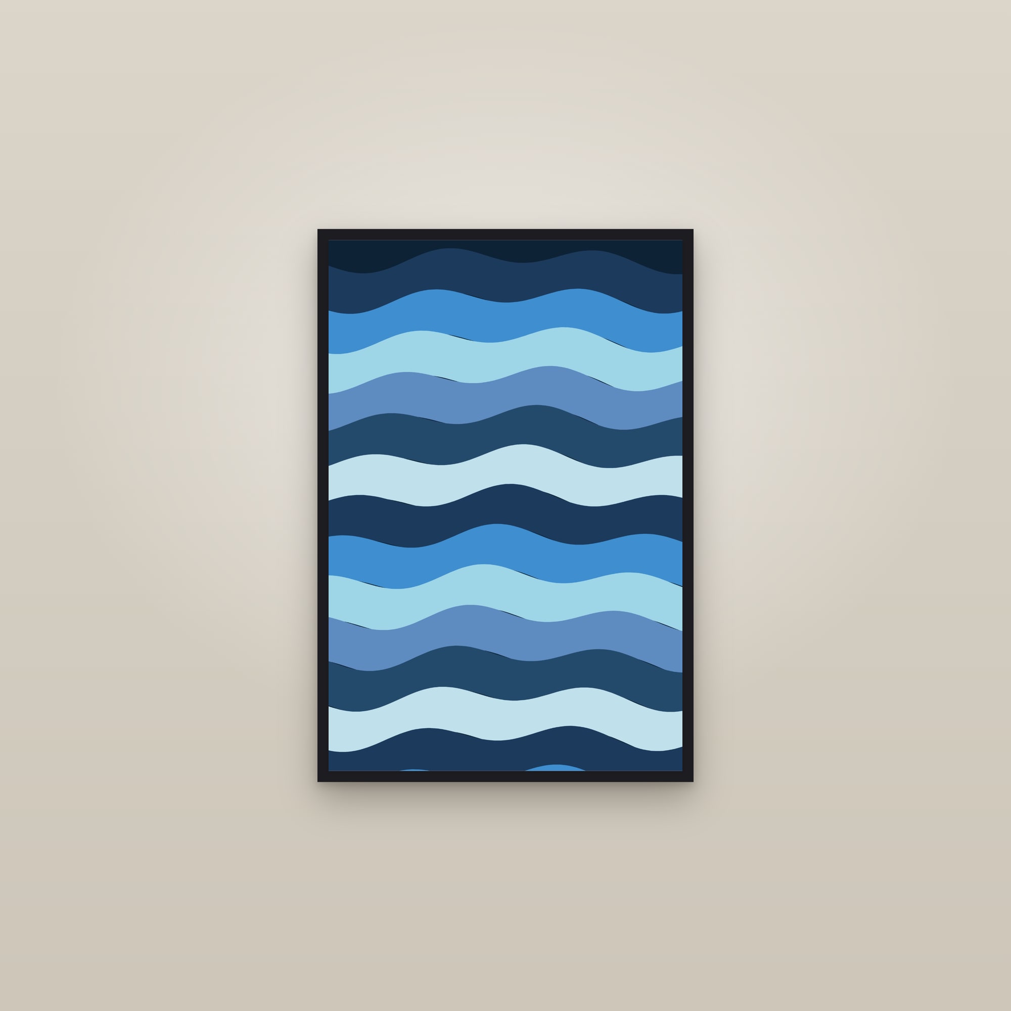 Arctic Rainbow Wave Art Print — Bold Op Art Stripe Poster · Modern Wall Art — framed in a gallery setting