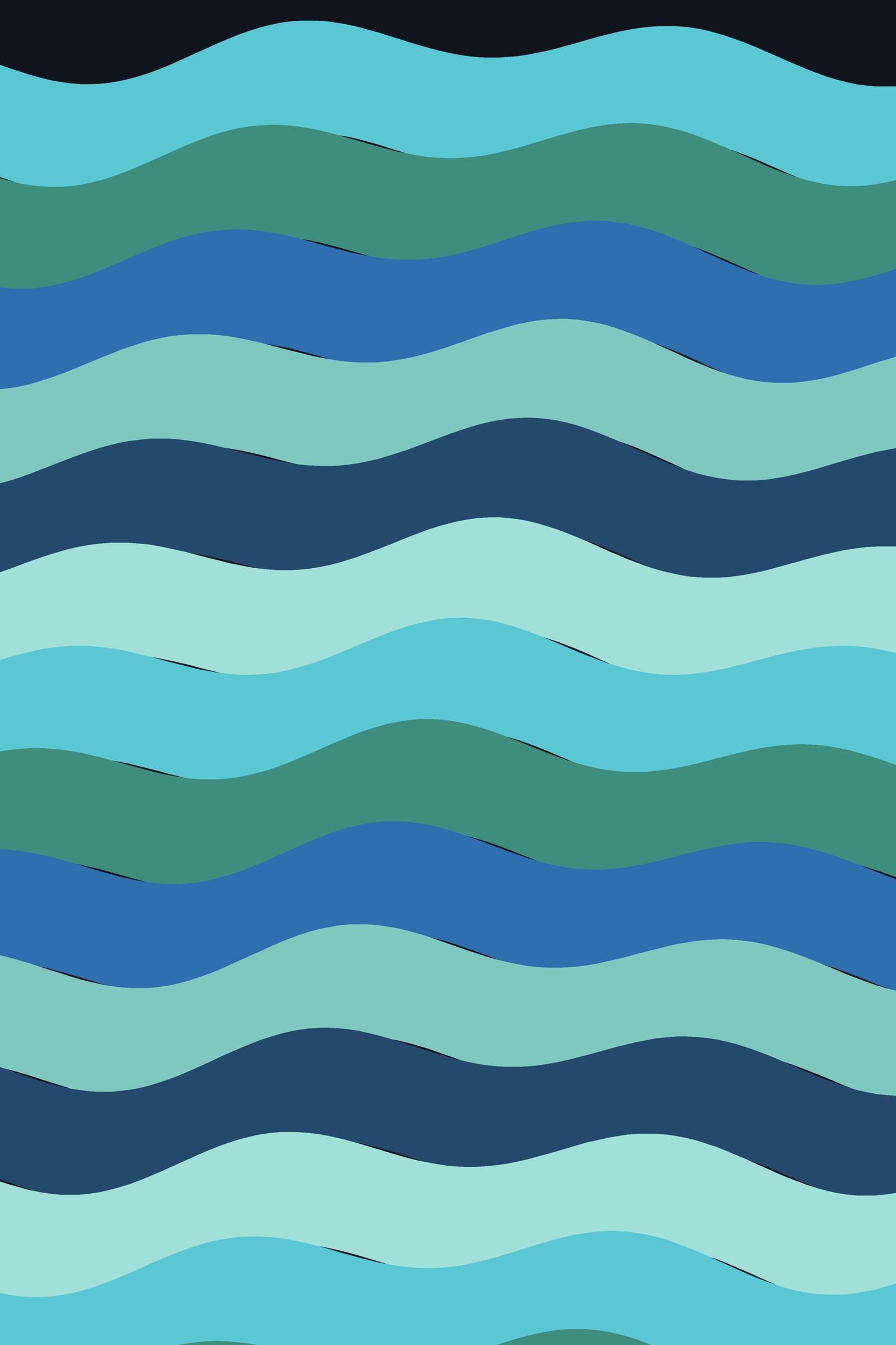 Ocean Rainbow Wave Art Print — Bold Op Art Stripe Poster · Modern Wall Art