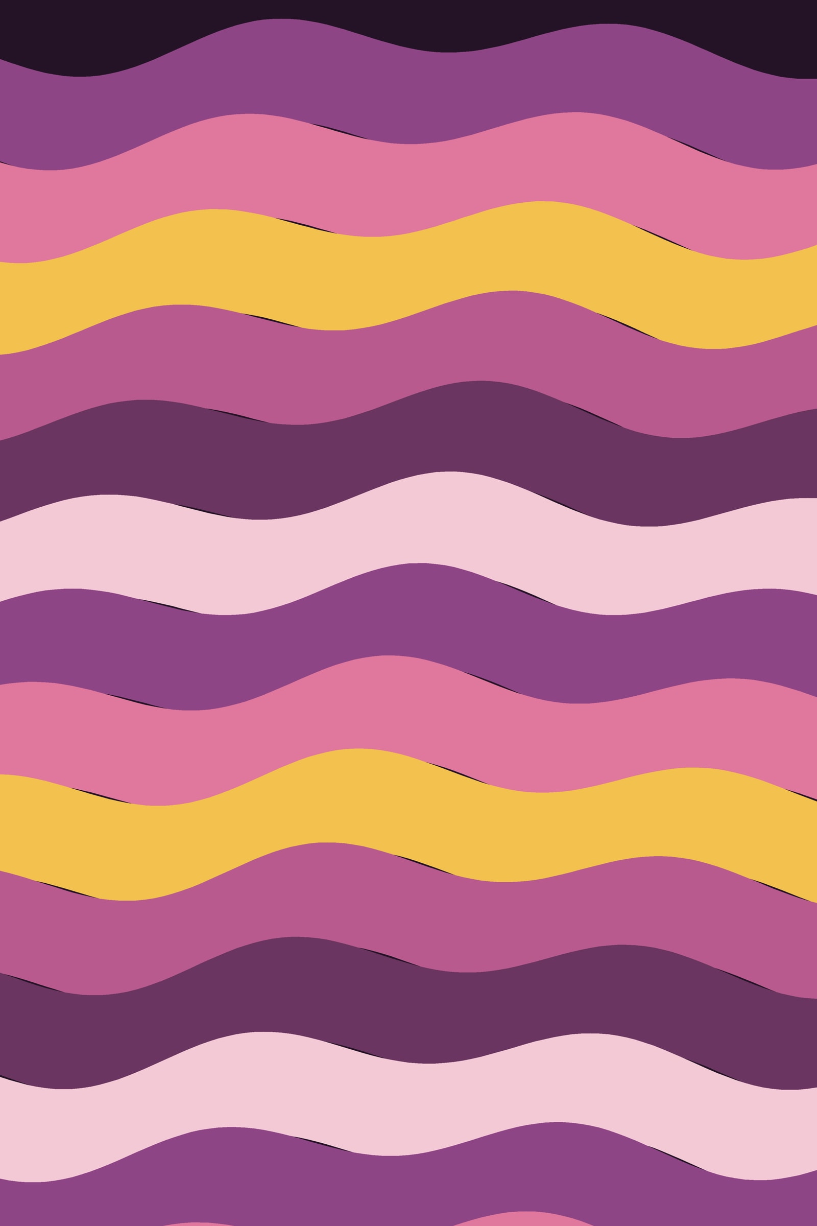 Plum Rainbow Wave Art Print — Bold Op Art Stripe Poster · Modern Wall Art