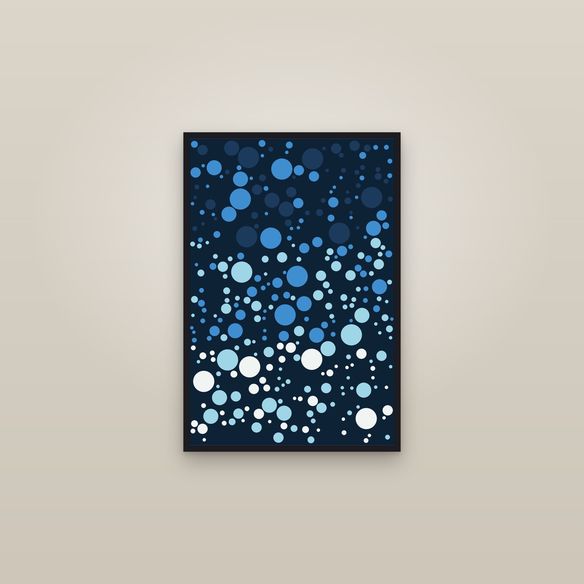 Arctic Circle Packing Ombré Art Print — Bold Gradient Dot Poster · Modern Wall Art — framed in a gallery setting