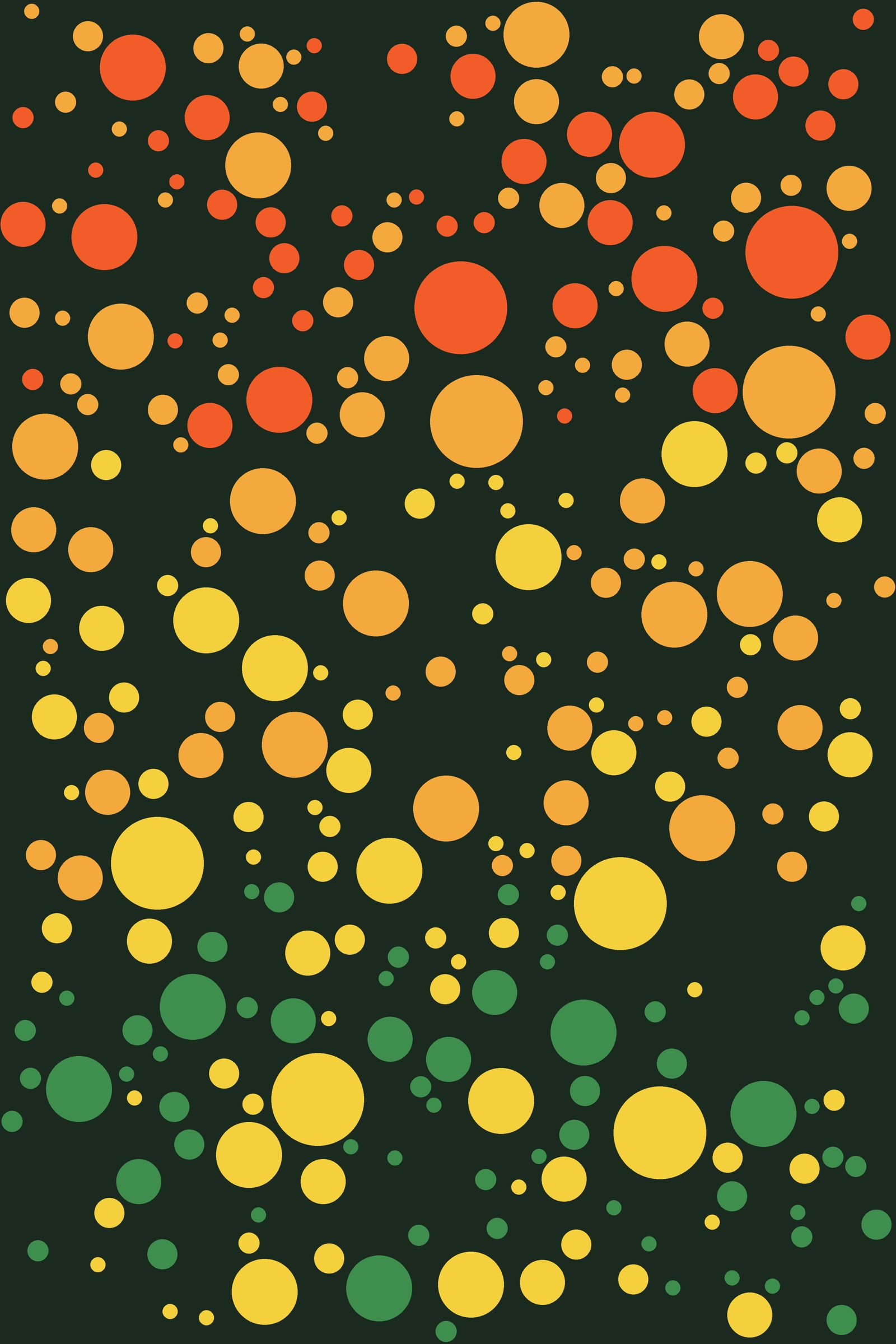 Citrus Circle Packing Ombré Art Print — Bold Gradient Dot Poster · Modern Wall Art