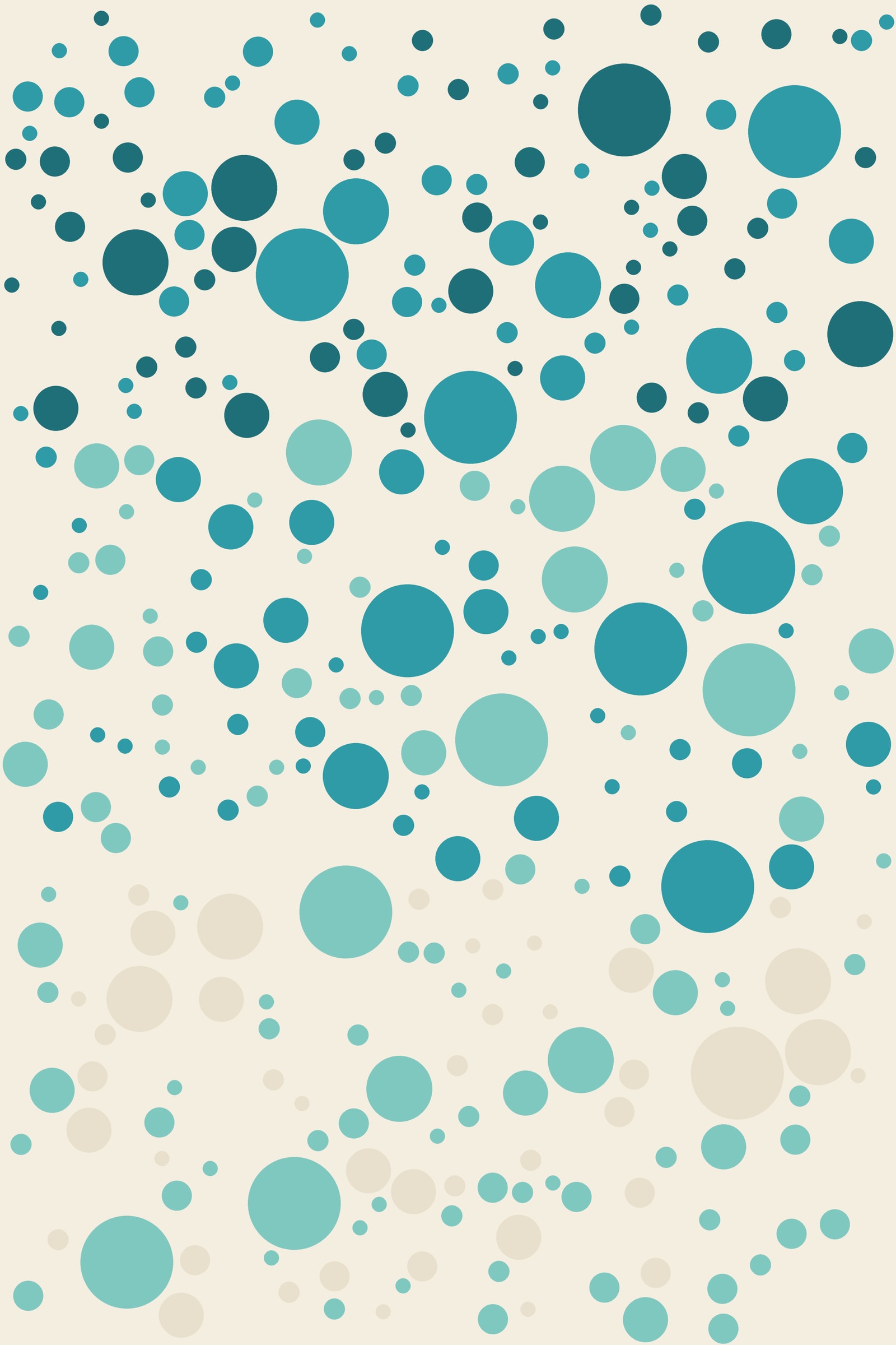 Seafoam Circle Packing Ombré Art Print — Bold Gradient Dot Poster · Modern Wall Art