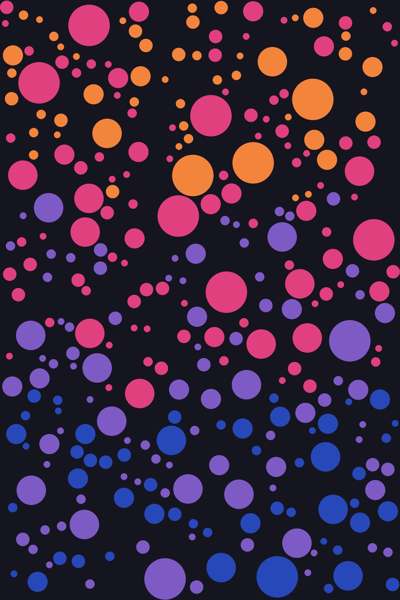 Sunset Night Circle Packing Ombré Art Print — Bold Gradient Dot Poster · Modern Wall Art