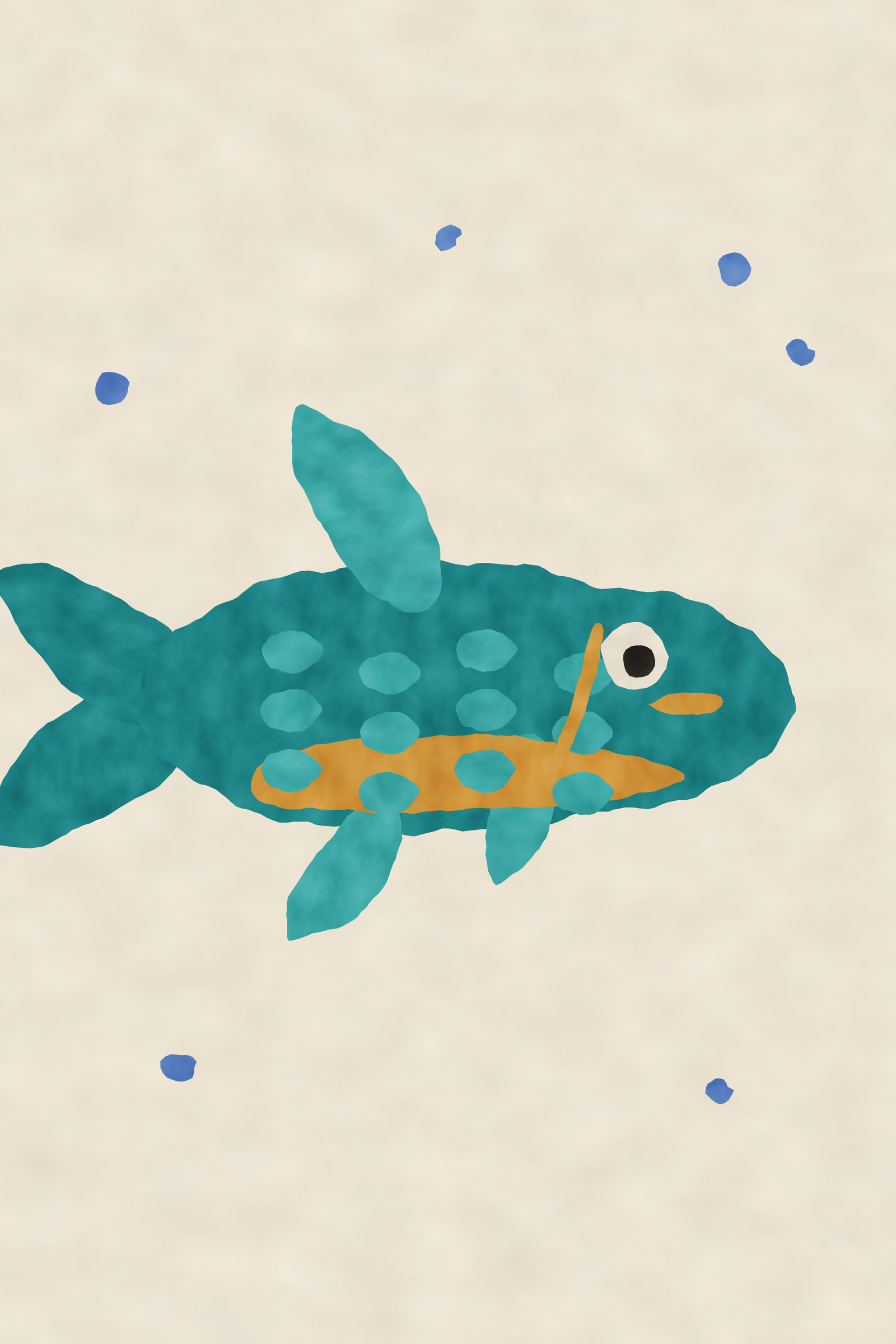 Abstract Fish Print (Abstract Fish) — The Teal Fish