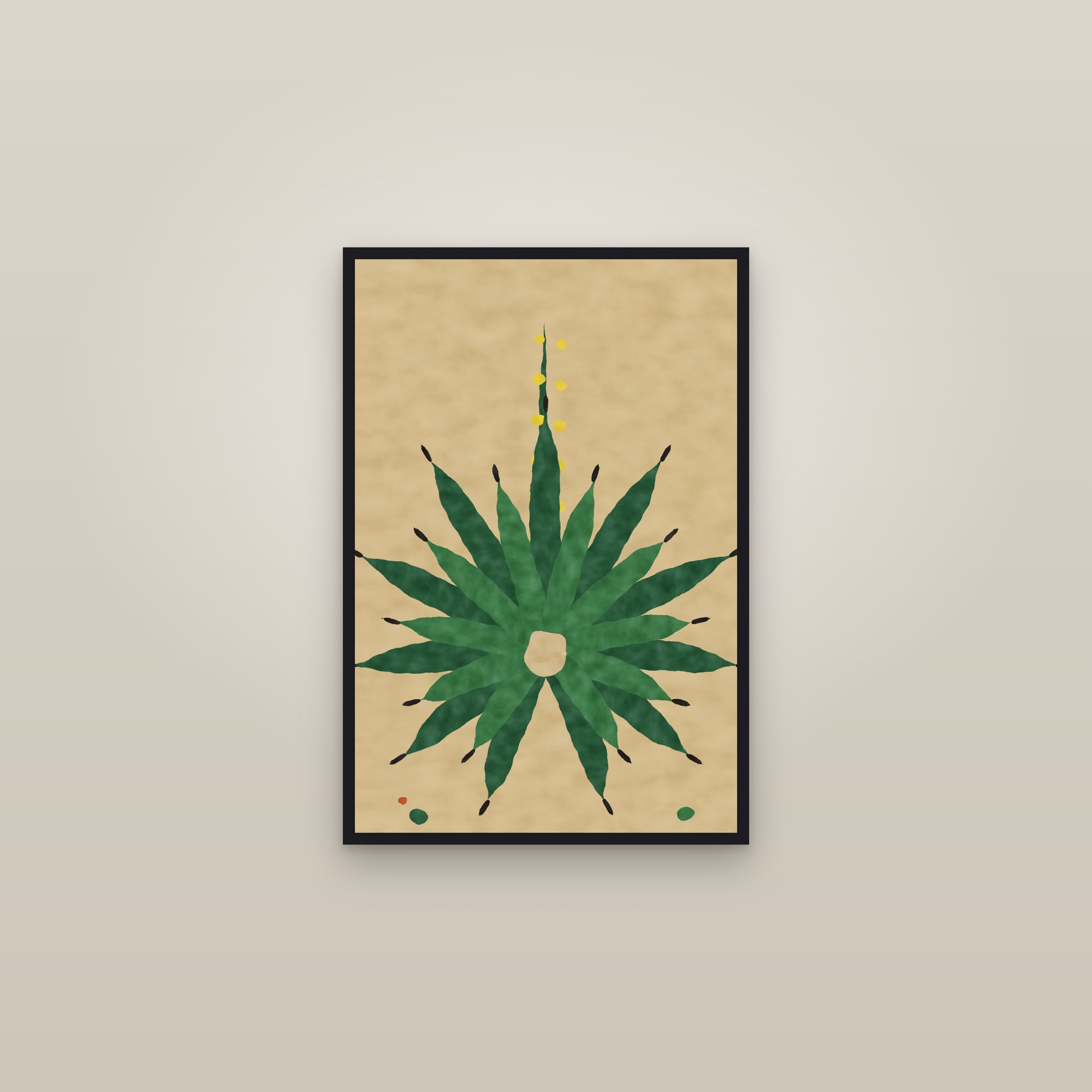 Agave Print — The Desert Agave — framed in a gallery setting