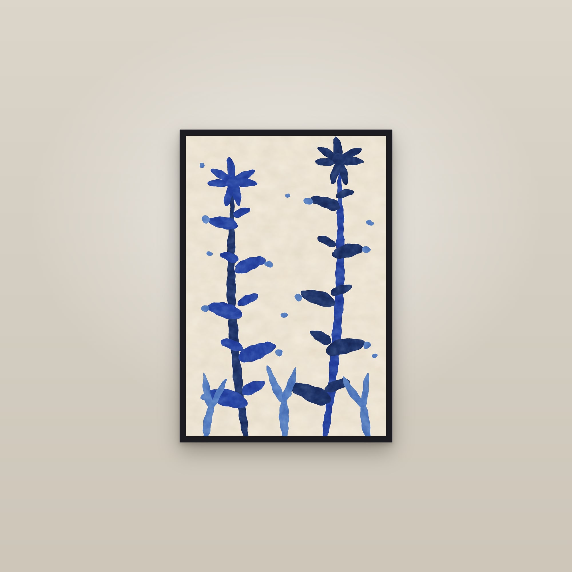 Seagrass Wall Art — The Algae Columns — framed in a gallery setting