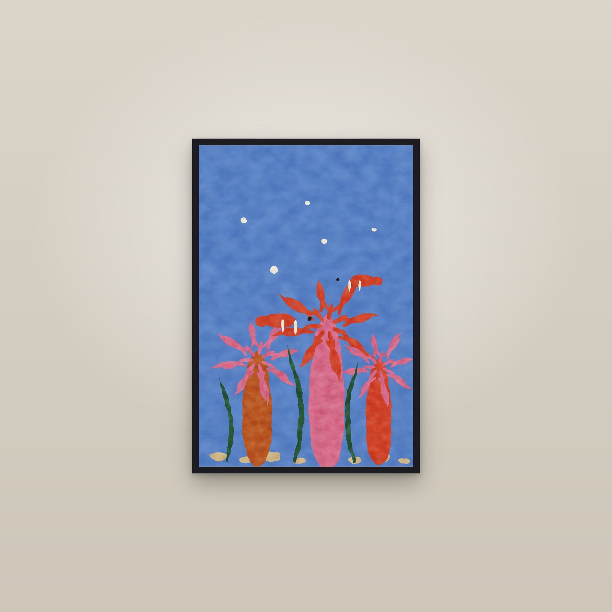 Sea Anemone Print — The Anemone Reef — framed in a gallery setting