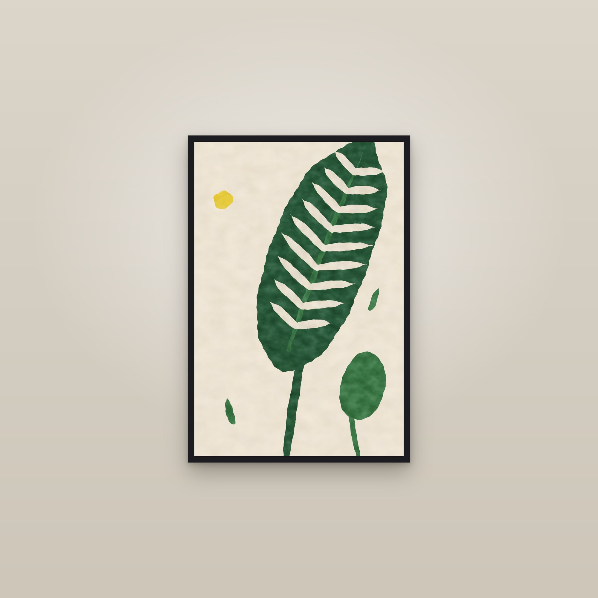 Banana Leaf Print — The Big Leaf — framed in a gallery setting