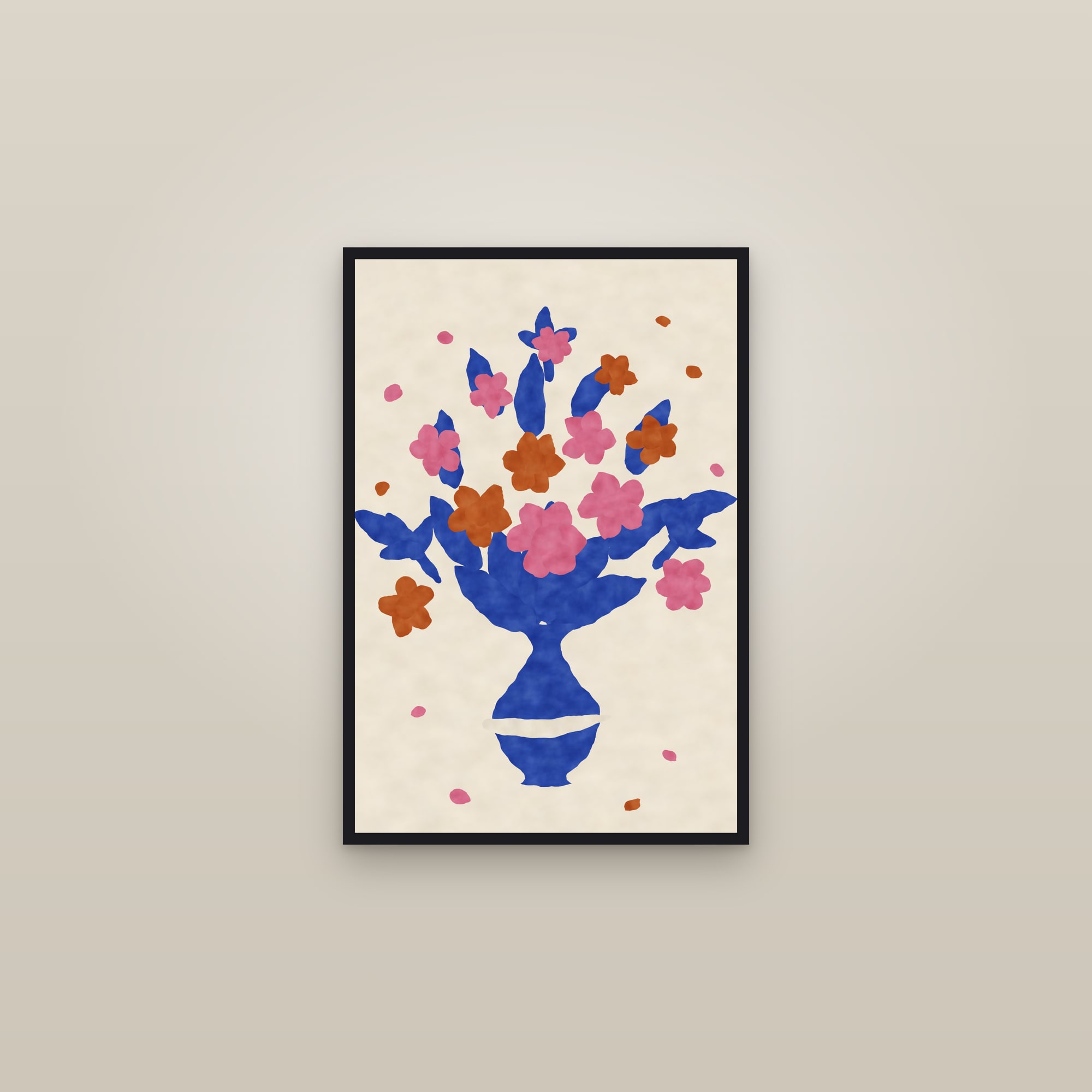 Still Life Print (Blue Vase) — The Blue Vase — framed in a gallery setting