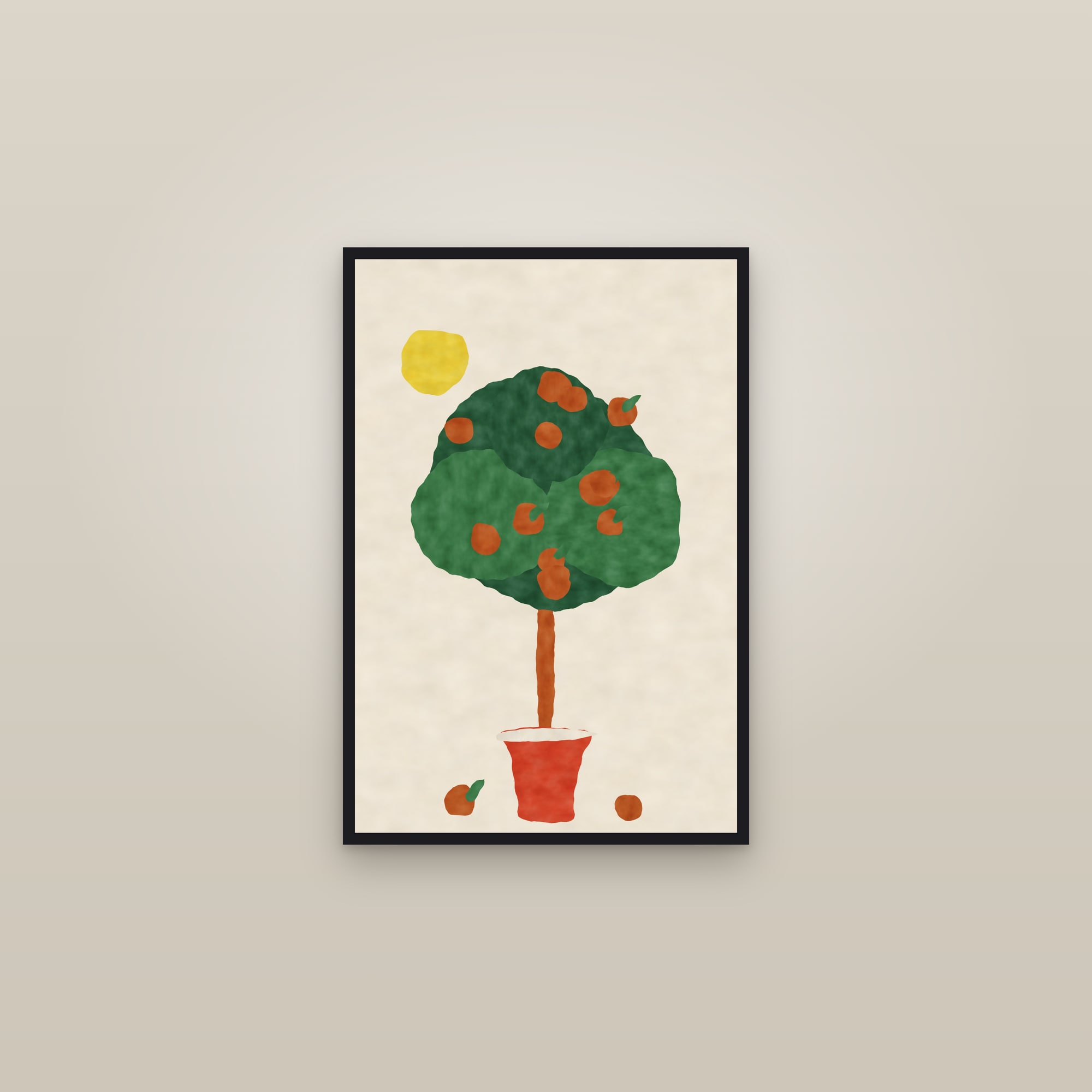 Citrus Tree Print — The Potted Citrus — framed in a gallery setting