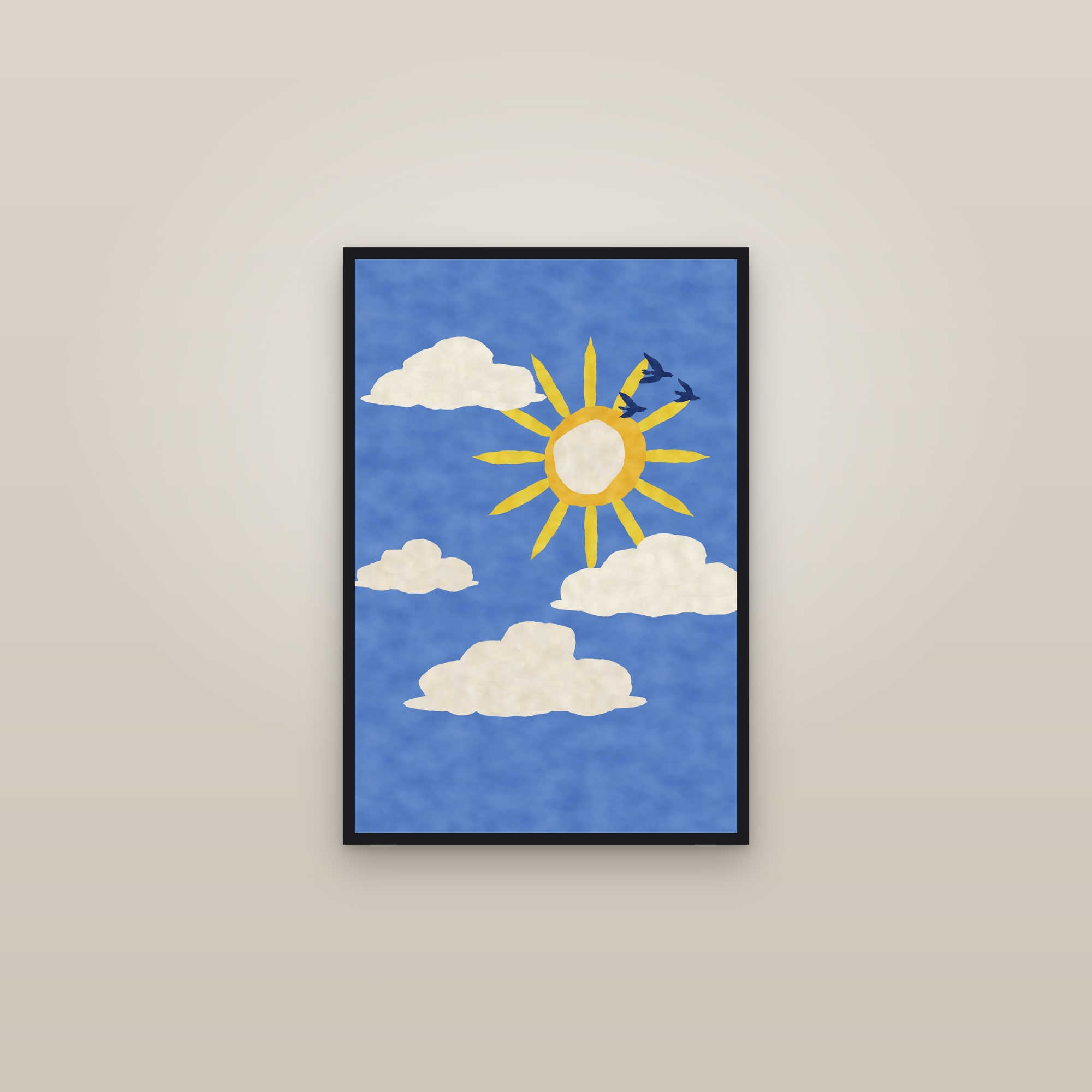 Cloud Print — The Cloud Sky — framed in a gallery setting