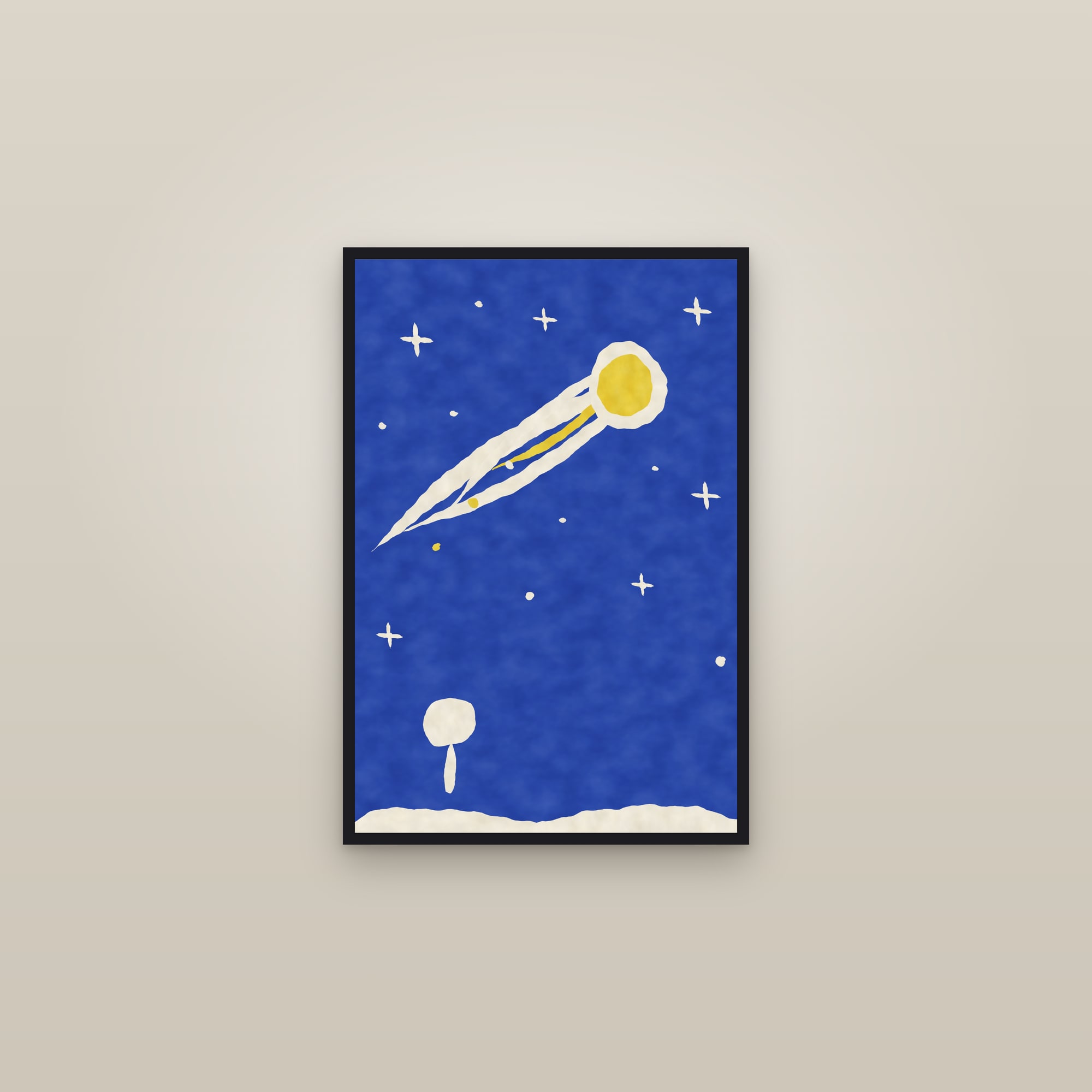 Comet Print — The Comet — framed in a gallery setting