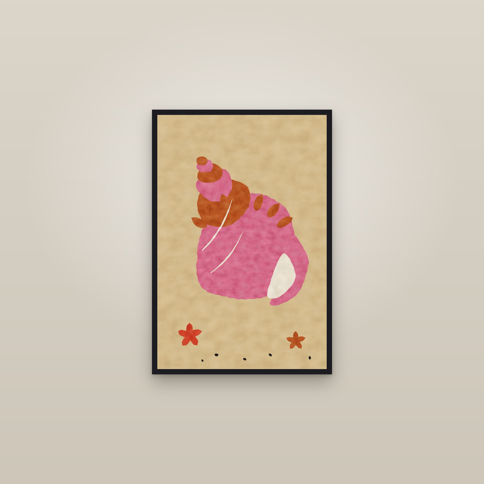 Seashell Print (Conch) — The Conch Shell — framed in a gallery setting