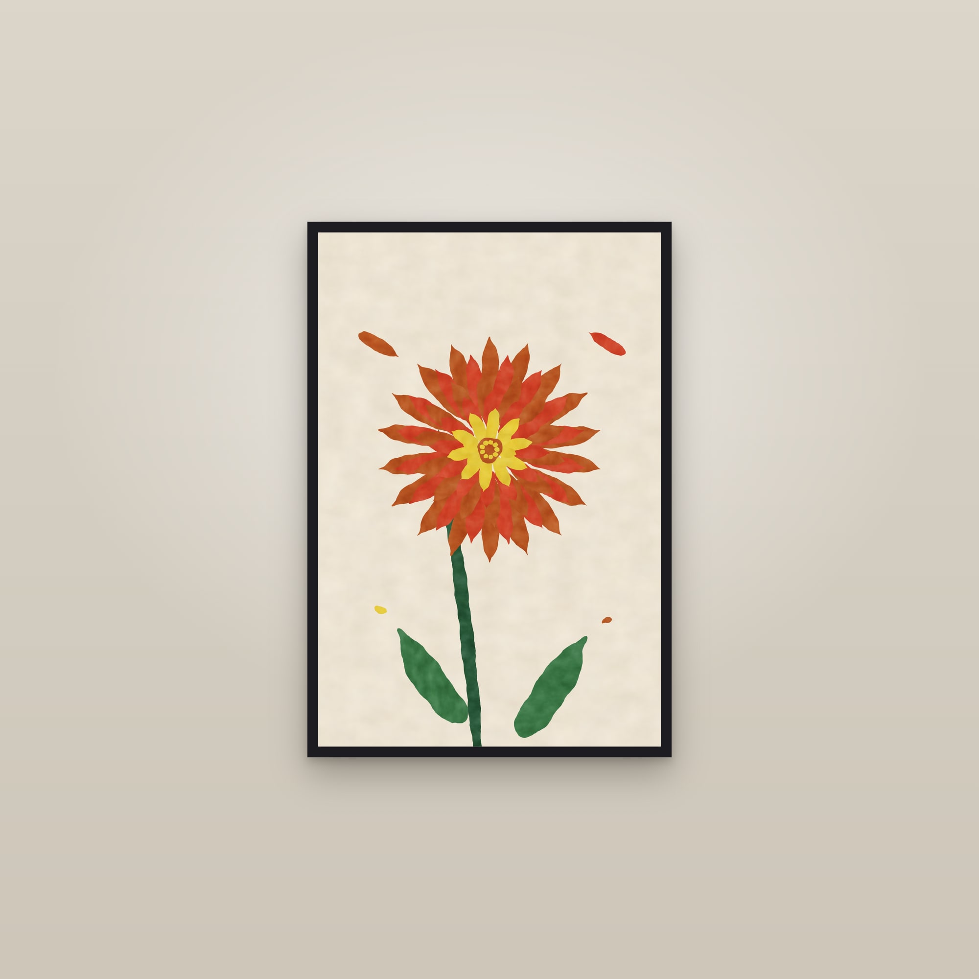Dahlia Print — The Grand Dahlia — framed in a gallery setting