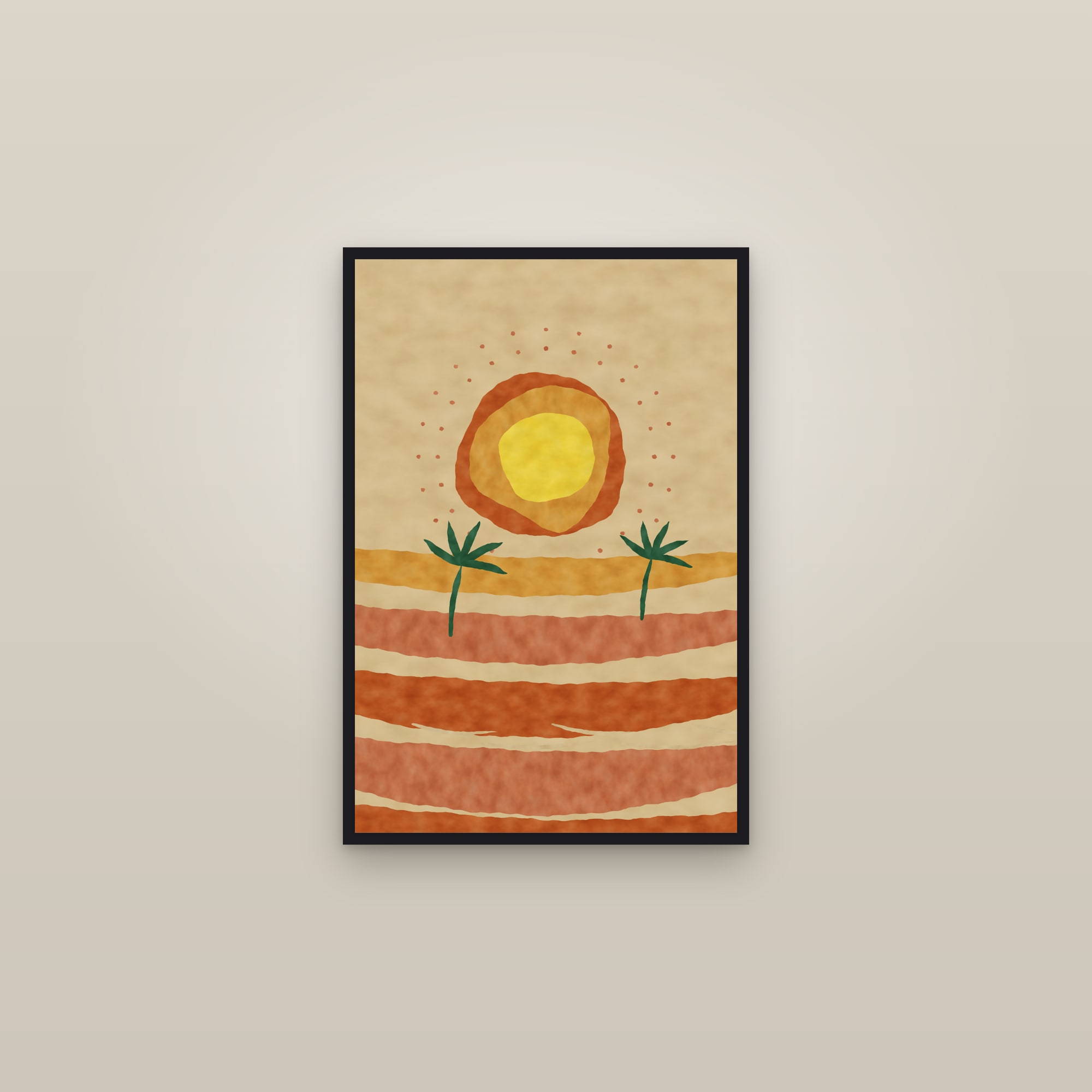 Abstract Desert Print — The Desert Dunes — framed in a gallery setting