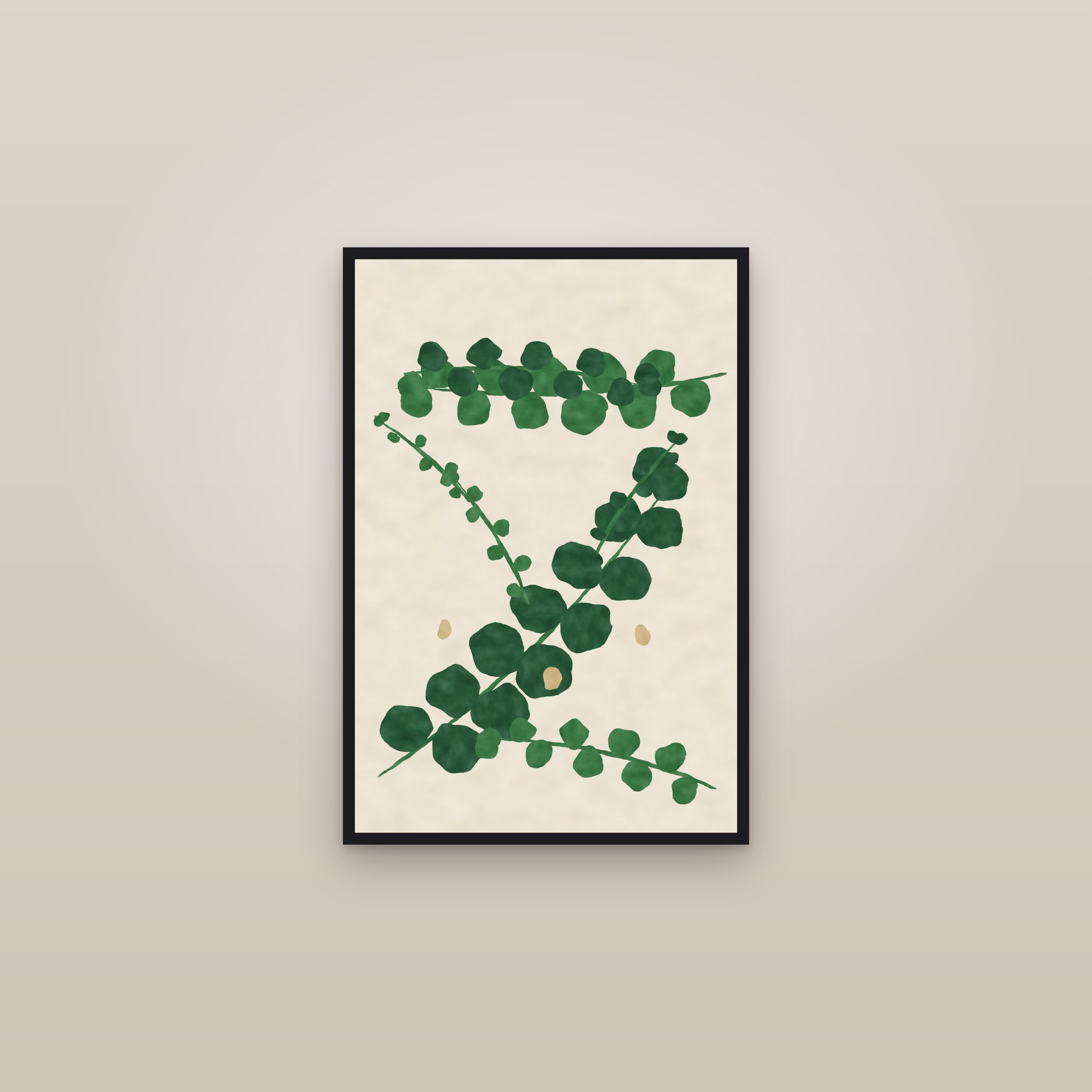 Eucalyptus Print — The Eucalyptus Garland — framed in a gallery setting