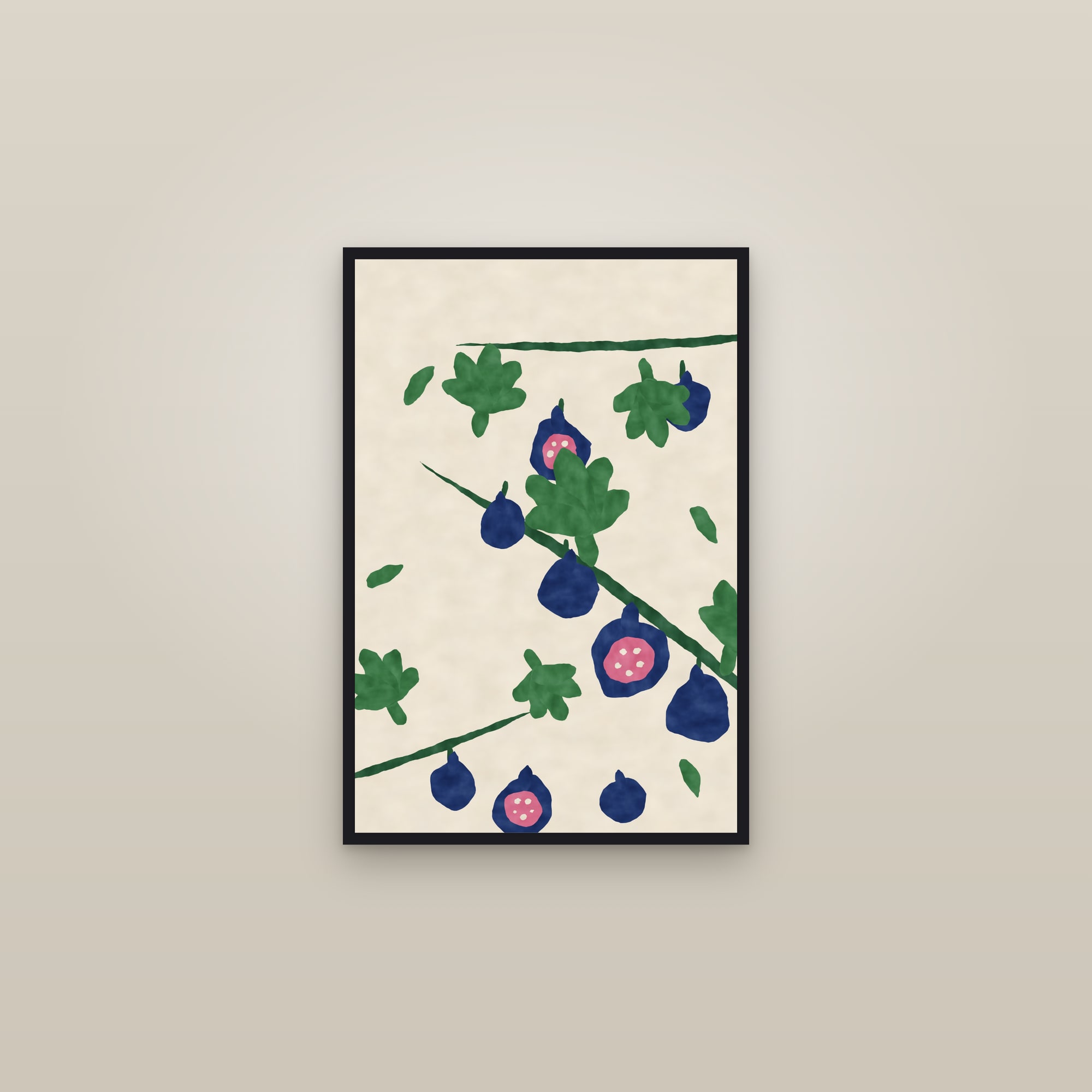 Fig Print — The Fig Branch — framed in a gallery setting