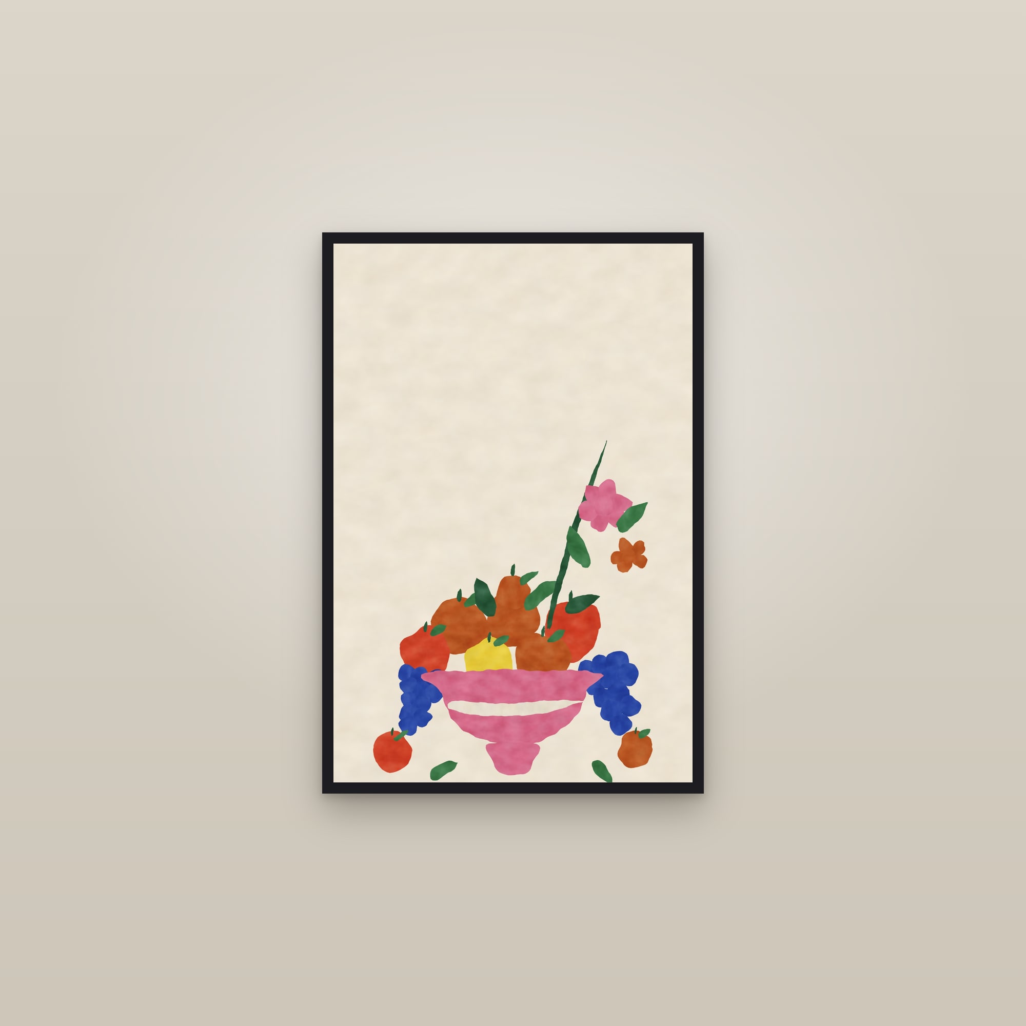 Still Life Print (Fruit Bowl) — The Fruit Bowl — framed in a gallery setting