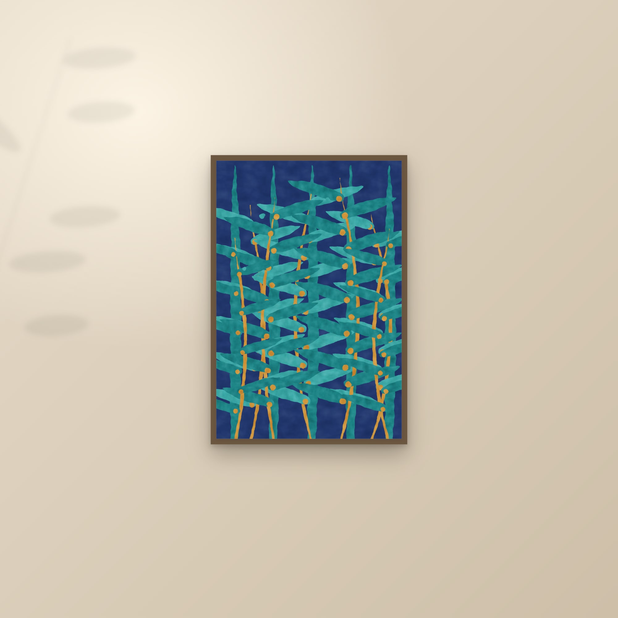 Kelp Print — The Kelp Forest — framed and styled on a sunlit wall