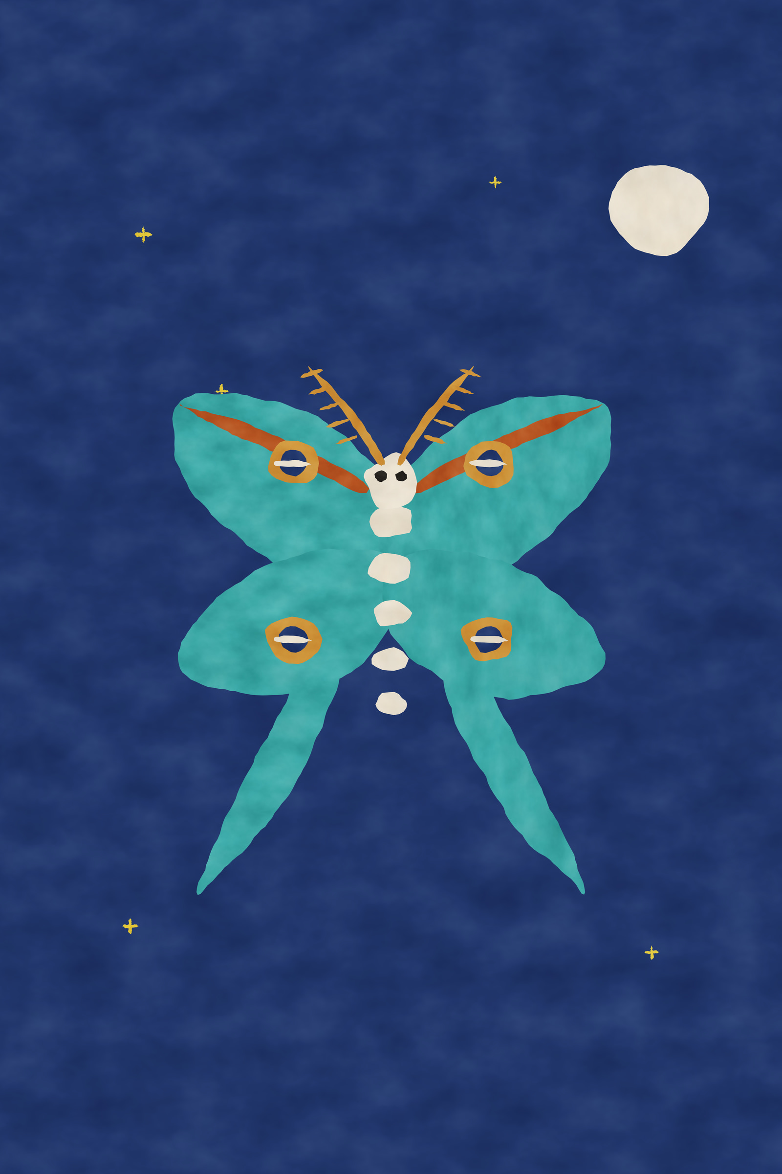 Abstract Moth Print — The Luna Moth
