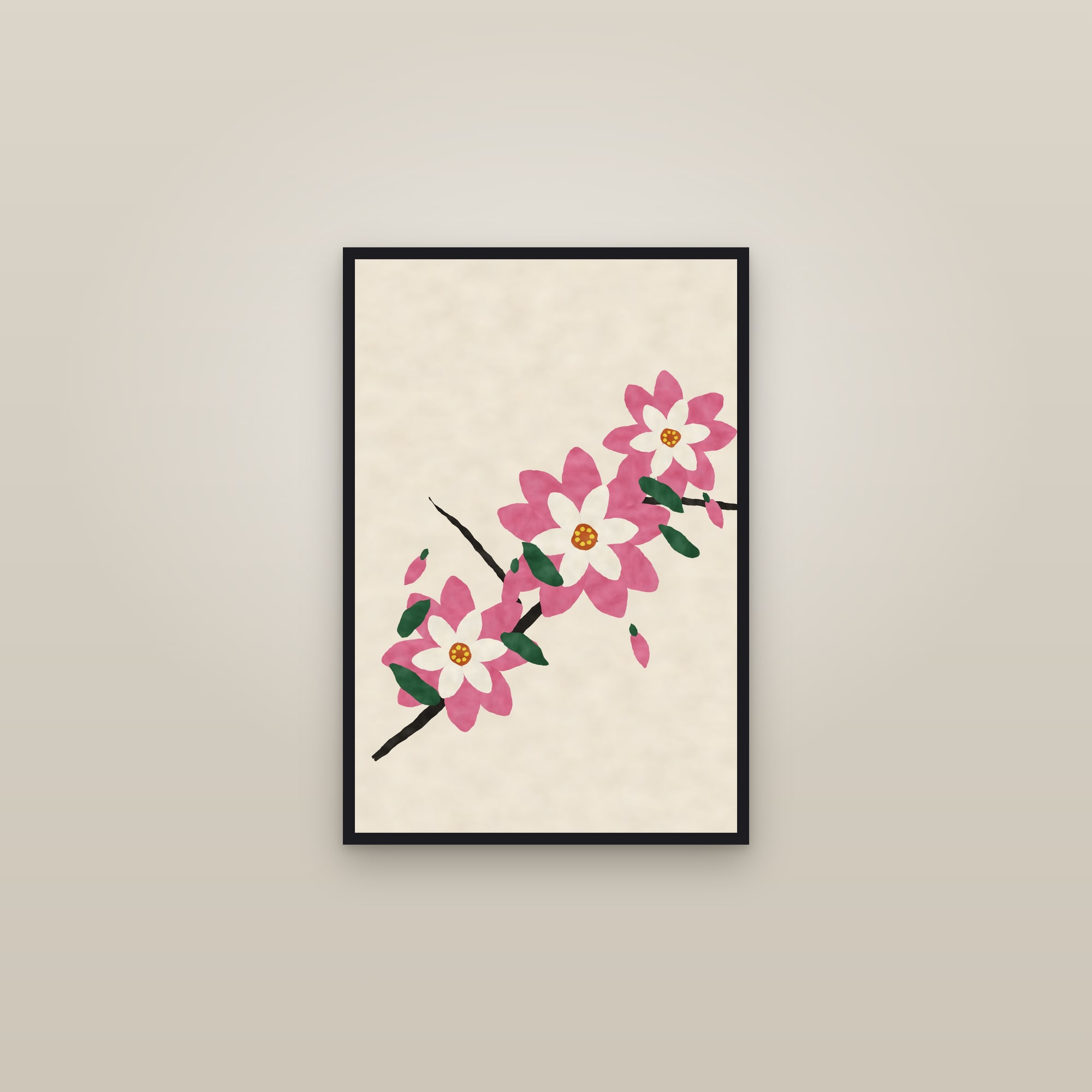 Magnolia Print — The Magnolia Branch — framed in a gallery setting