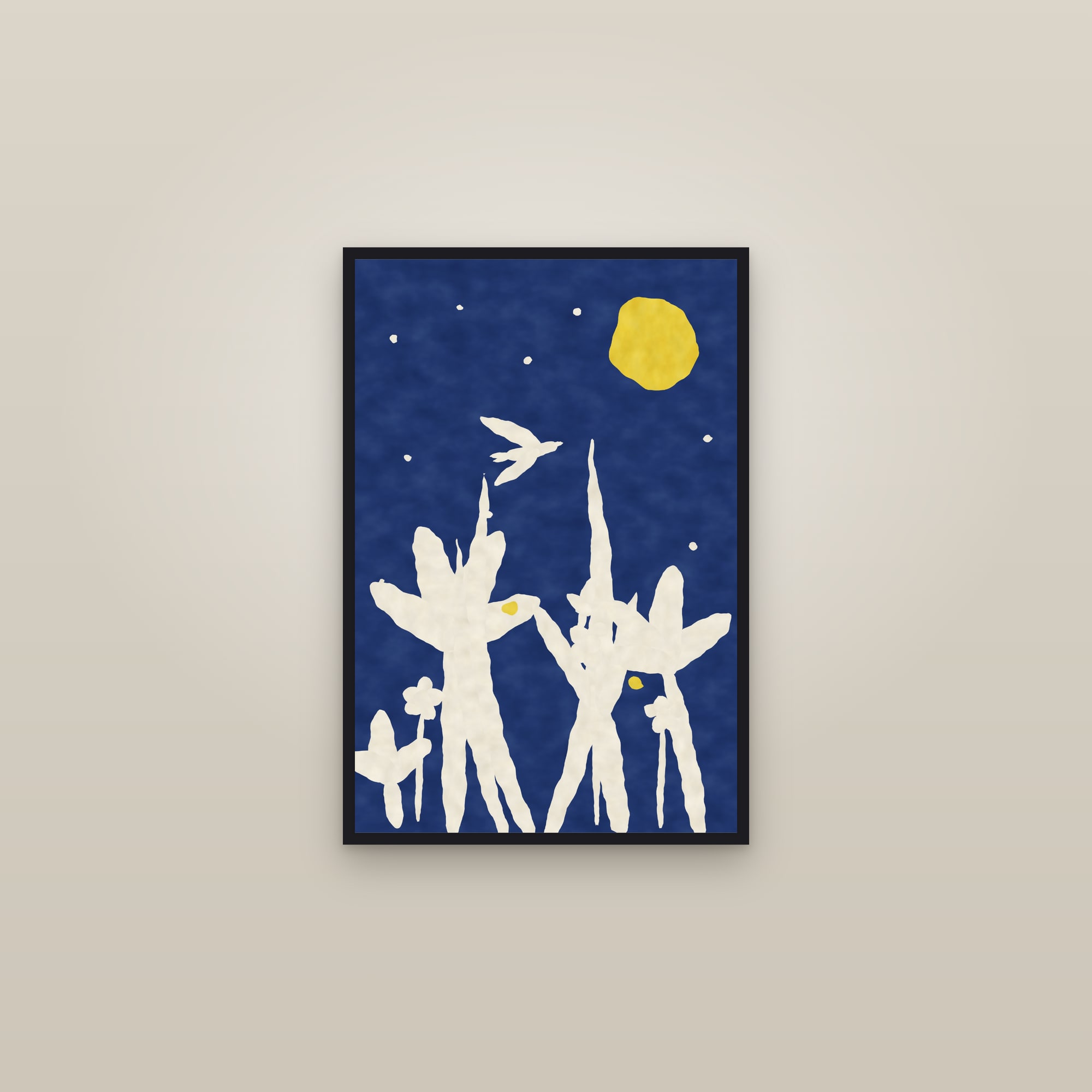 Night Garden Print — The Night Garden — framed in a gallery setting