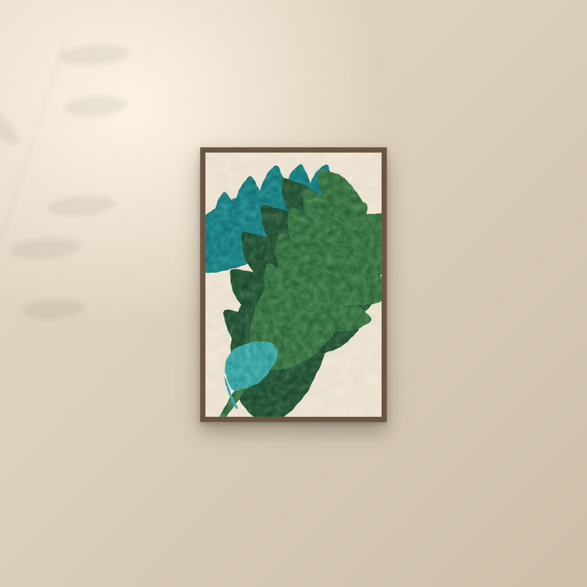 Philodendron Print — The Split-Leaf Philodendron — framed and styled on a sunlit wall