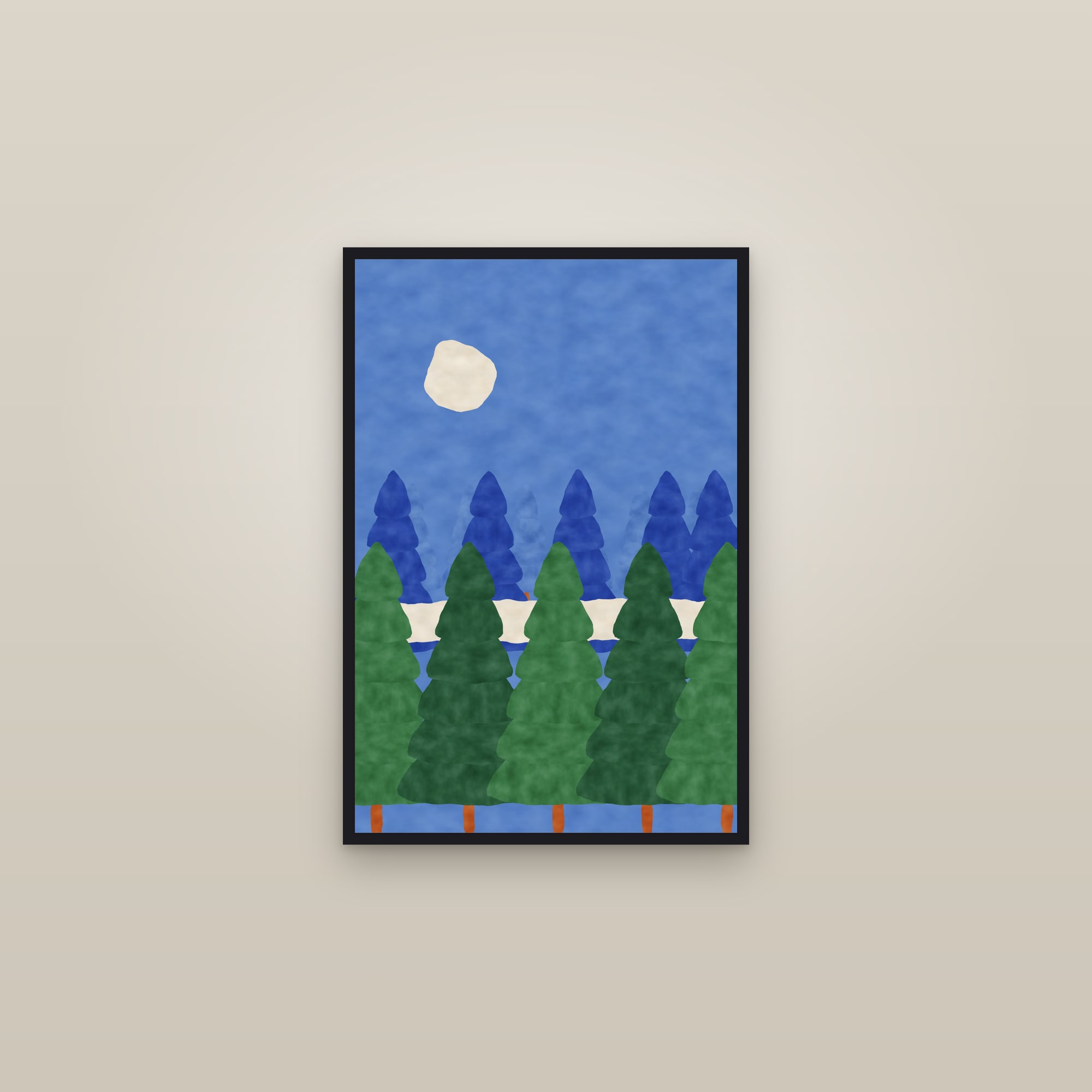 Forest Print — The Pine Forest — framed in a gallery setting