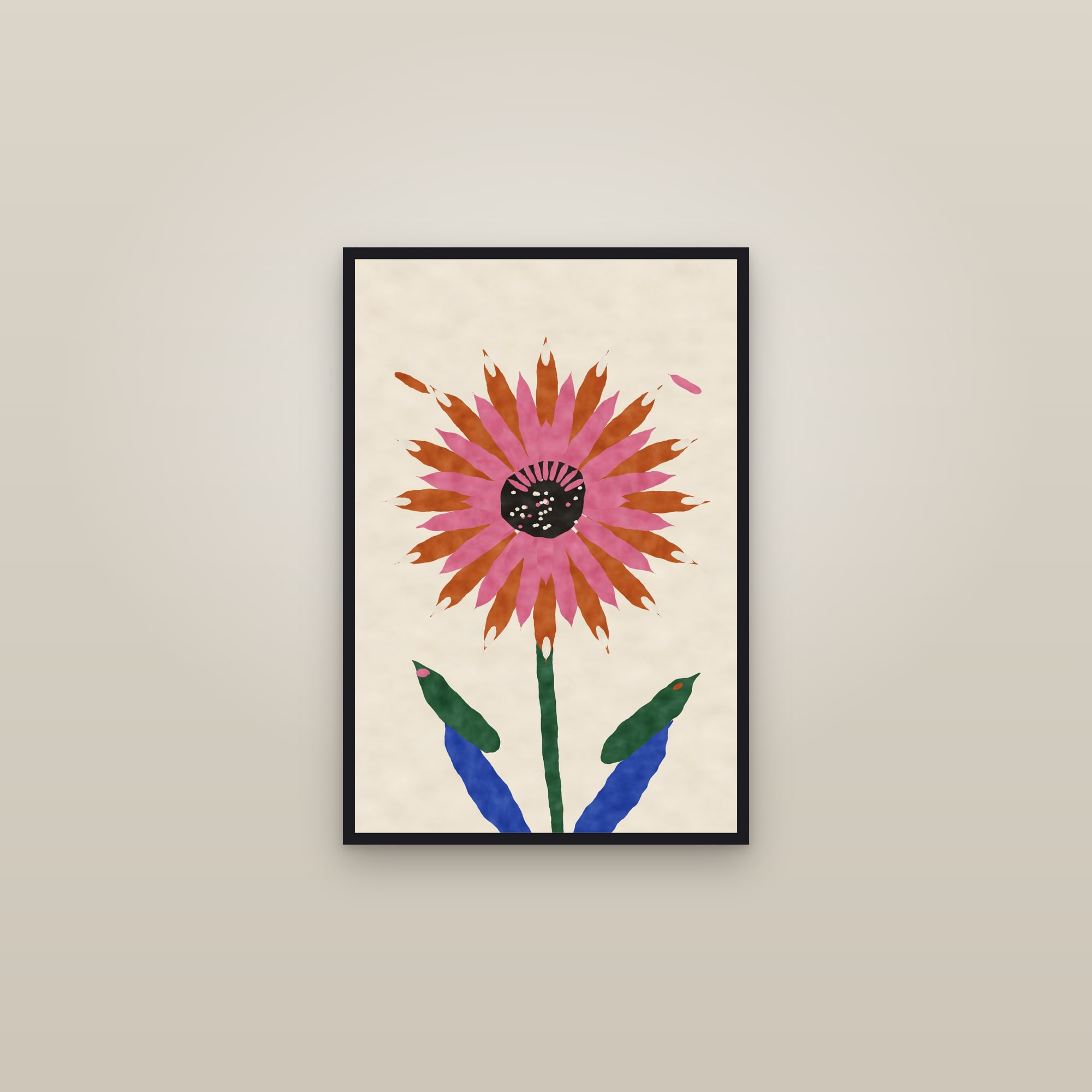 Protea Print — The King Protea — framed in a gallery setting