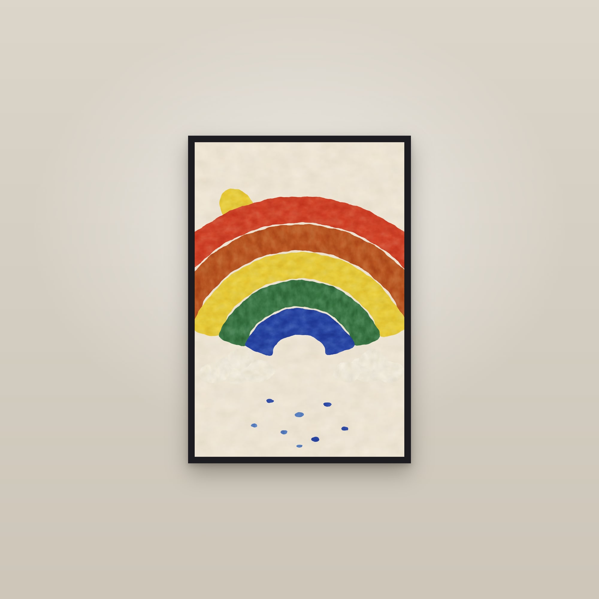Rainbow Print — The Paper Rainbow — framed in a gallery setting