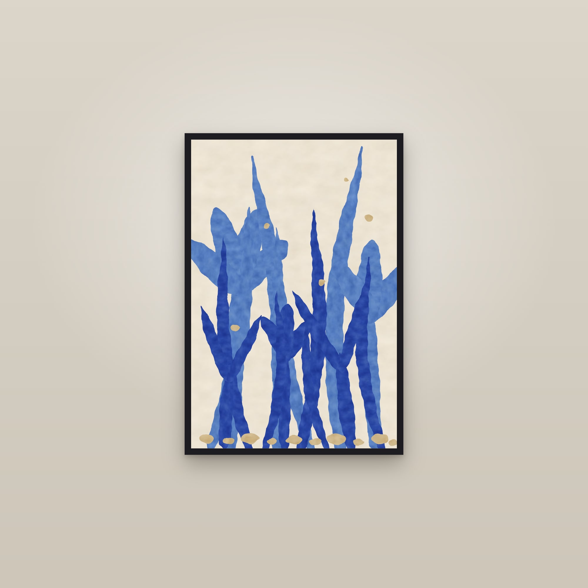 Seaweed Print — The Sea Garden — framed in a gallery setting