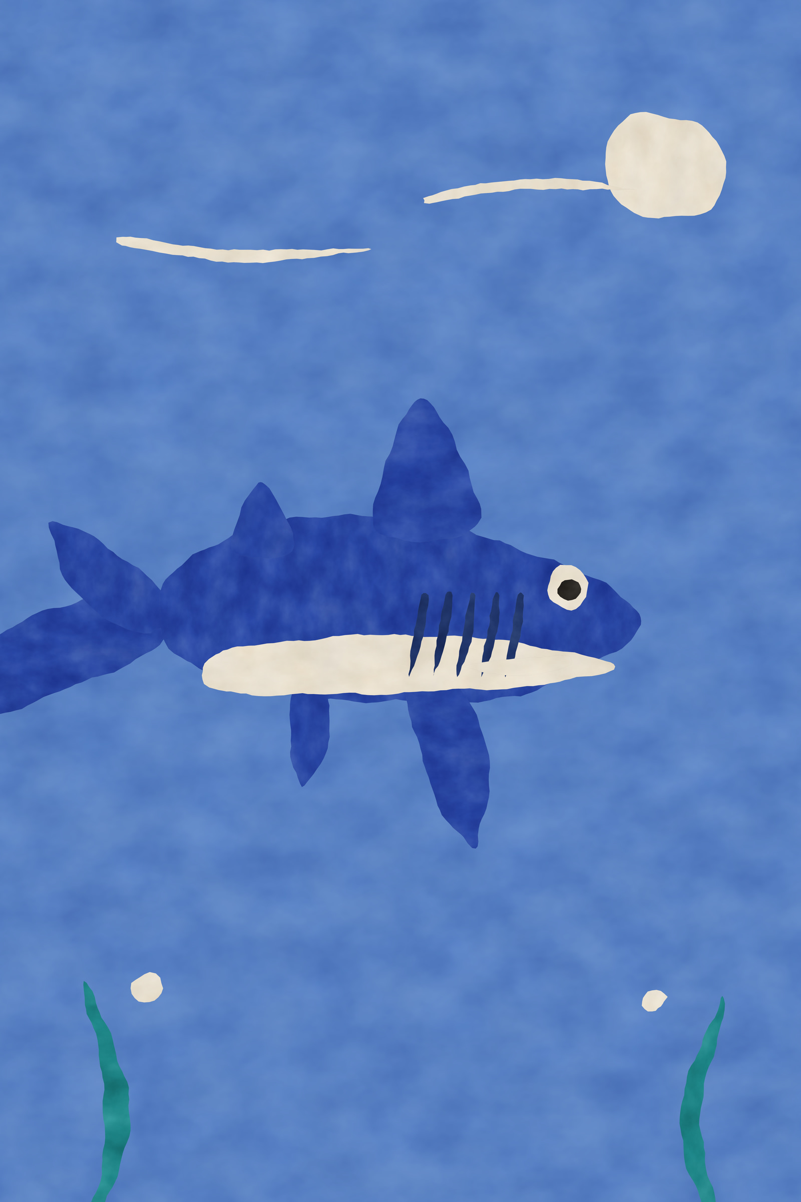 Abstract Shark Print — The Gliding Shark