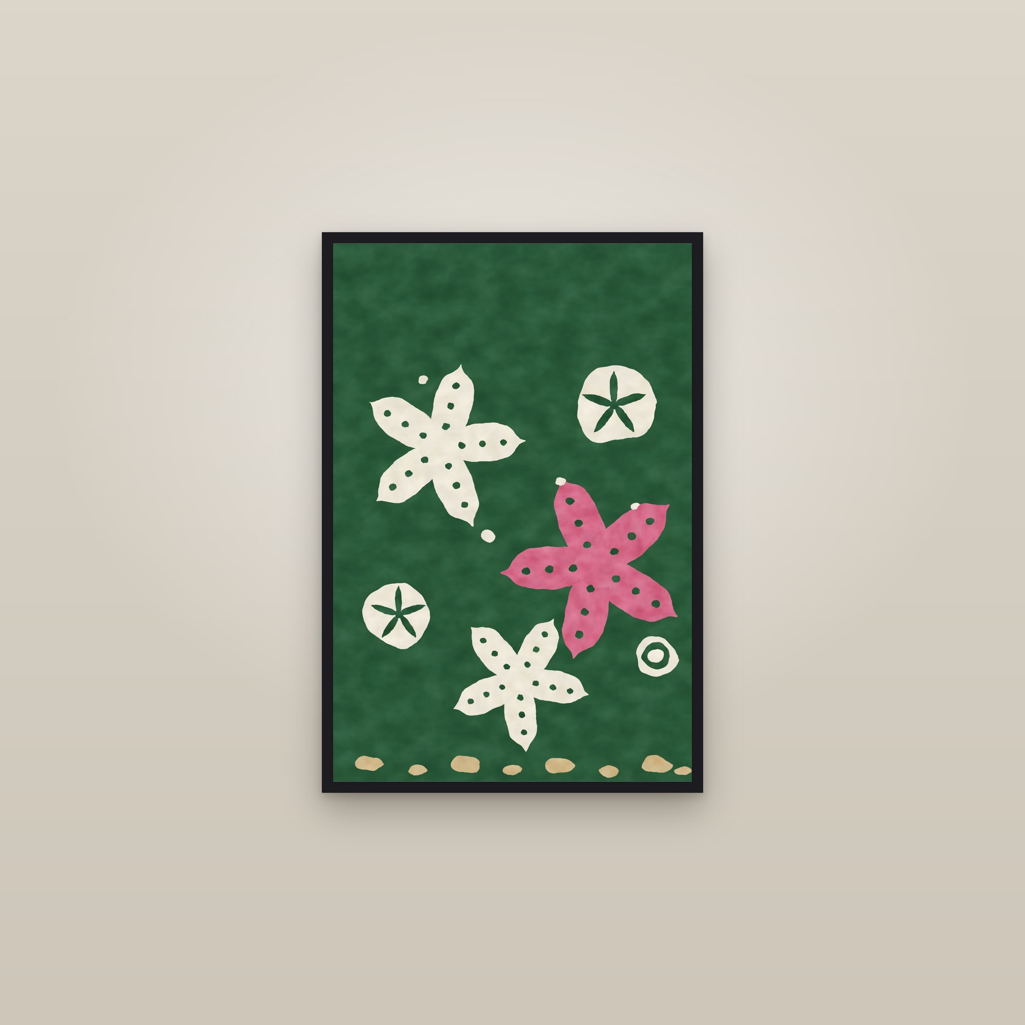 Starfish Print — The Starfish Reef — framed in a gallery setting