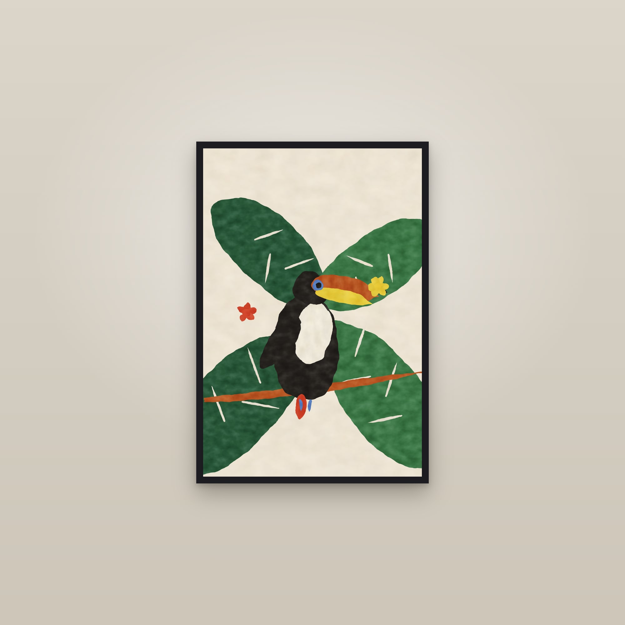 Toucan Print — The Toucan — framed in a gallery setting