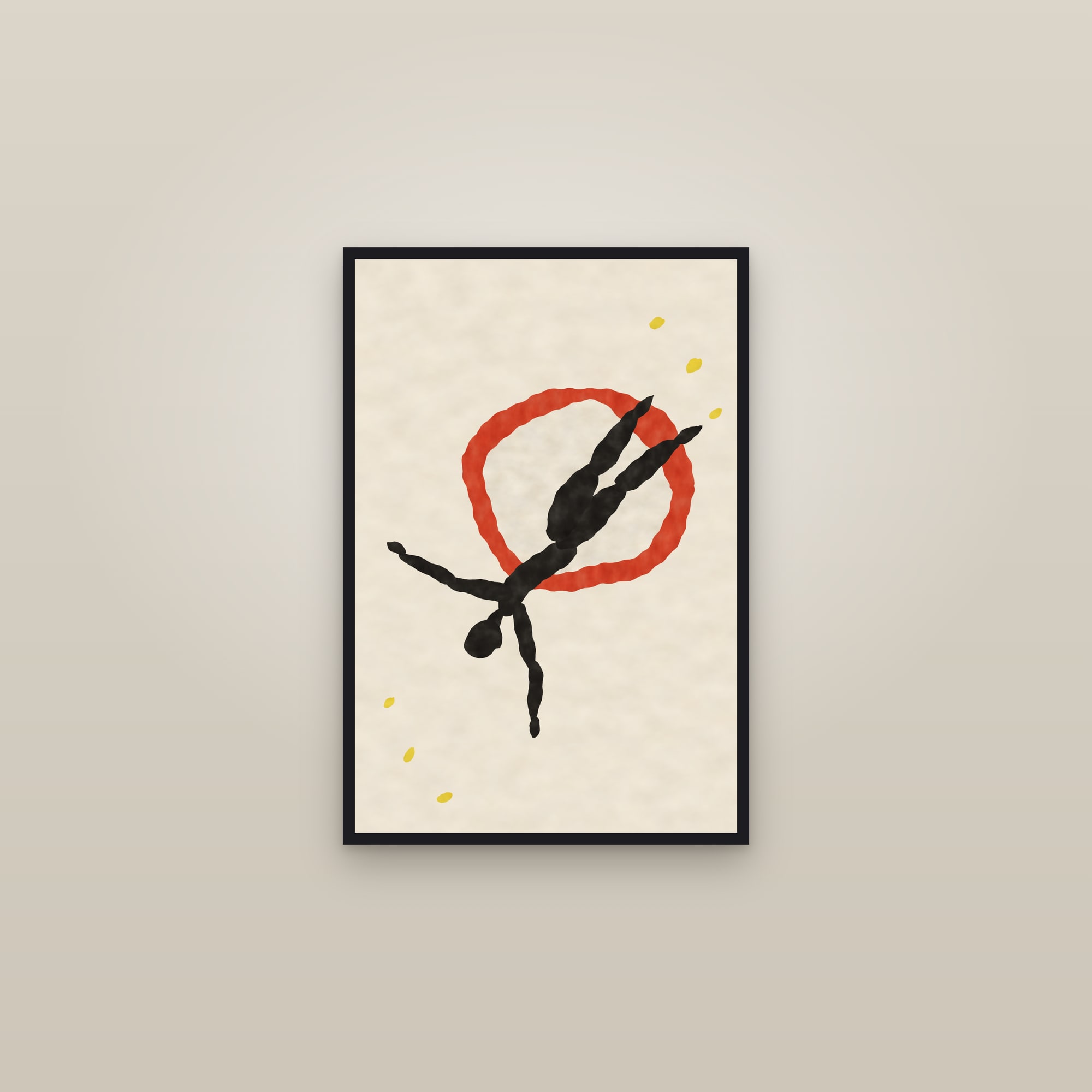 Acrobat Print — The Tumbler — framed in a gallery setting