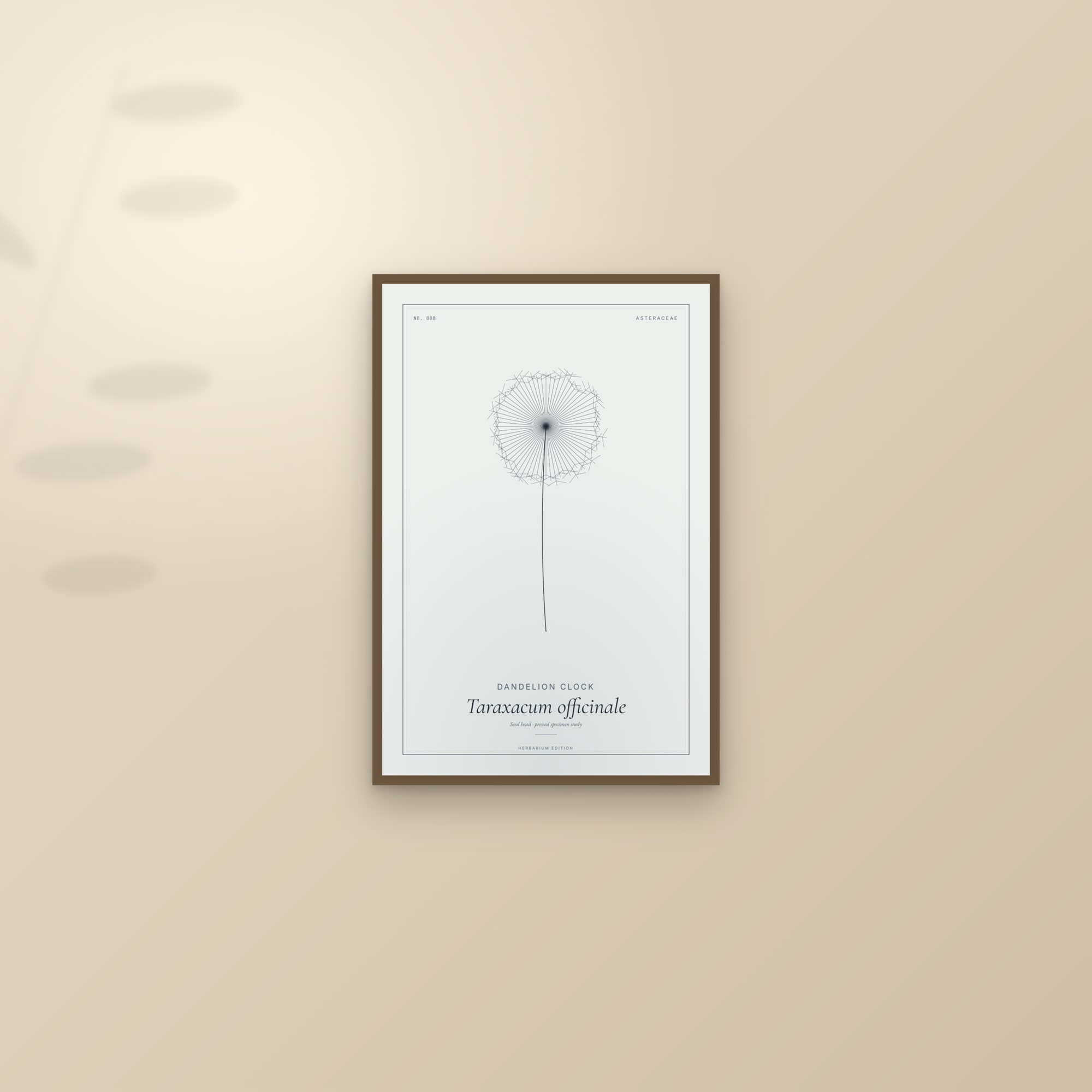 Framed print styled on a wall