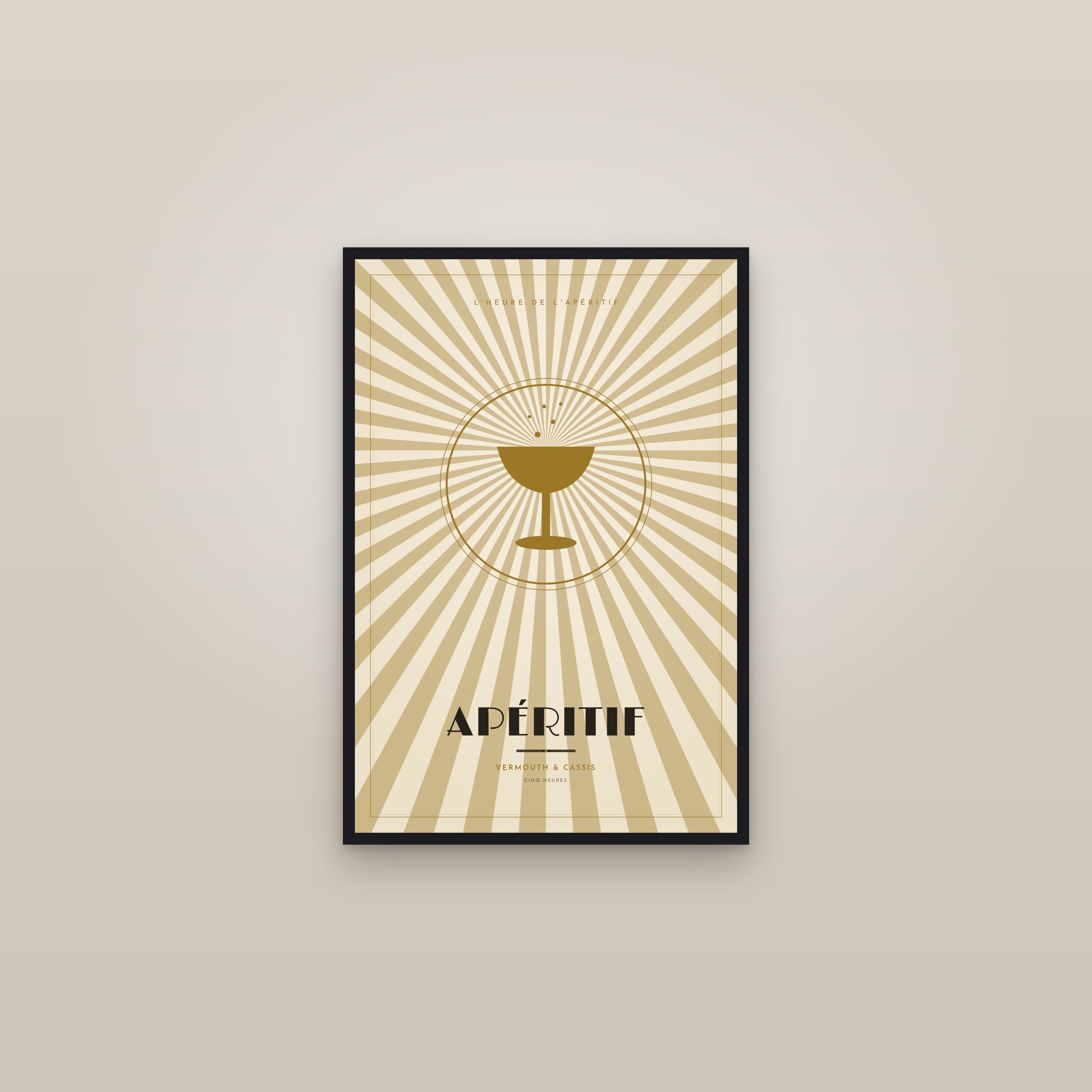 Apéritif — Art Deco Poster — framed in a gallery setting