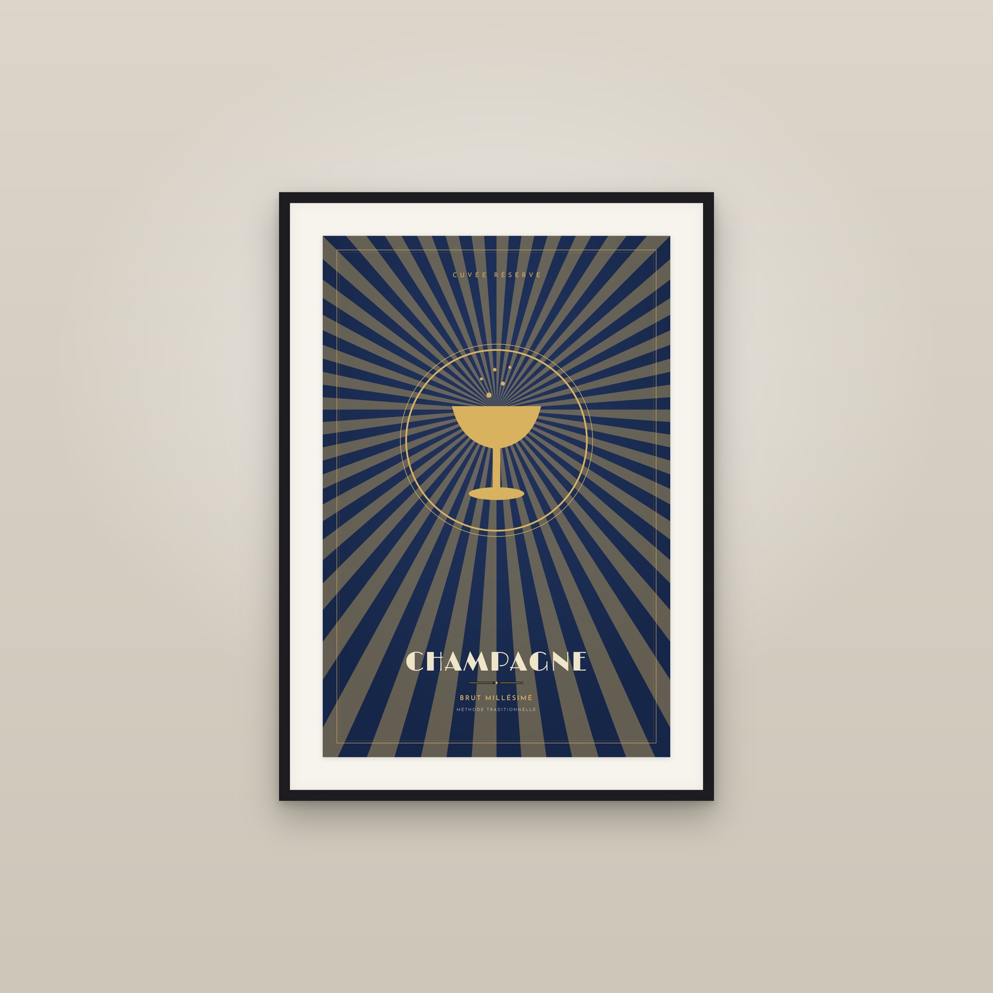 Champagne — Art Deco Poster