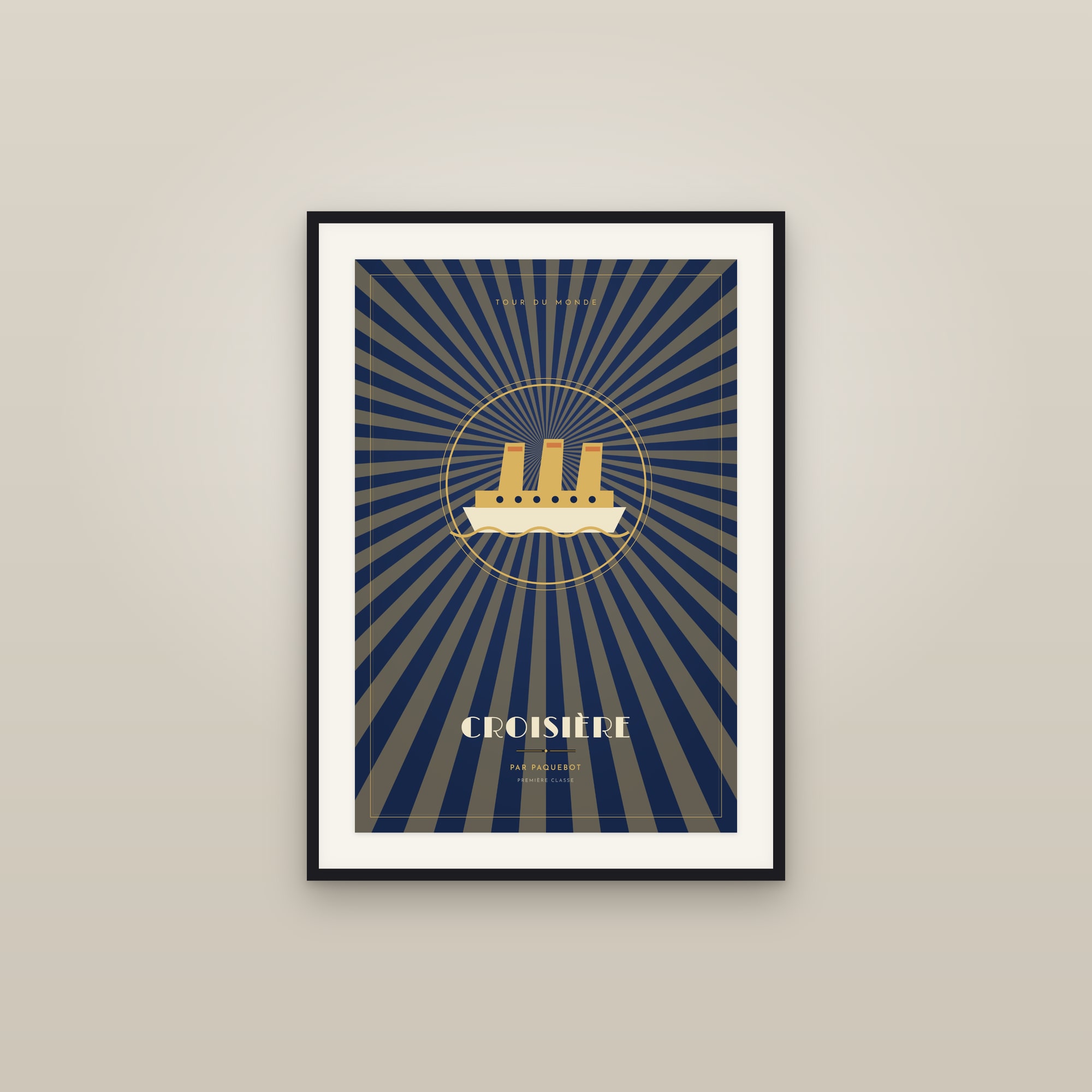 Cruise — Art Deco Poster — framed in a gallery setting