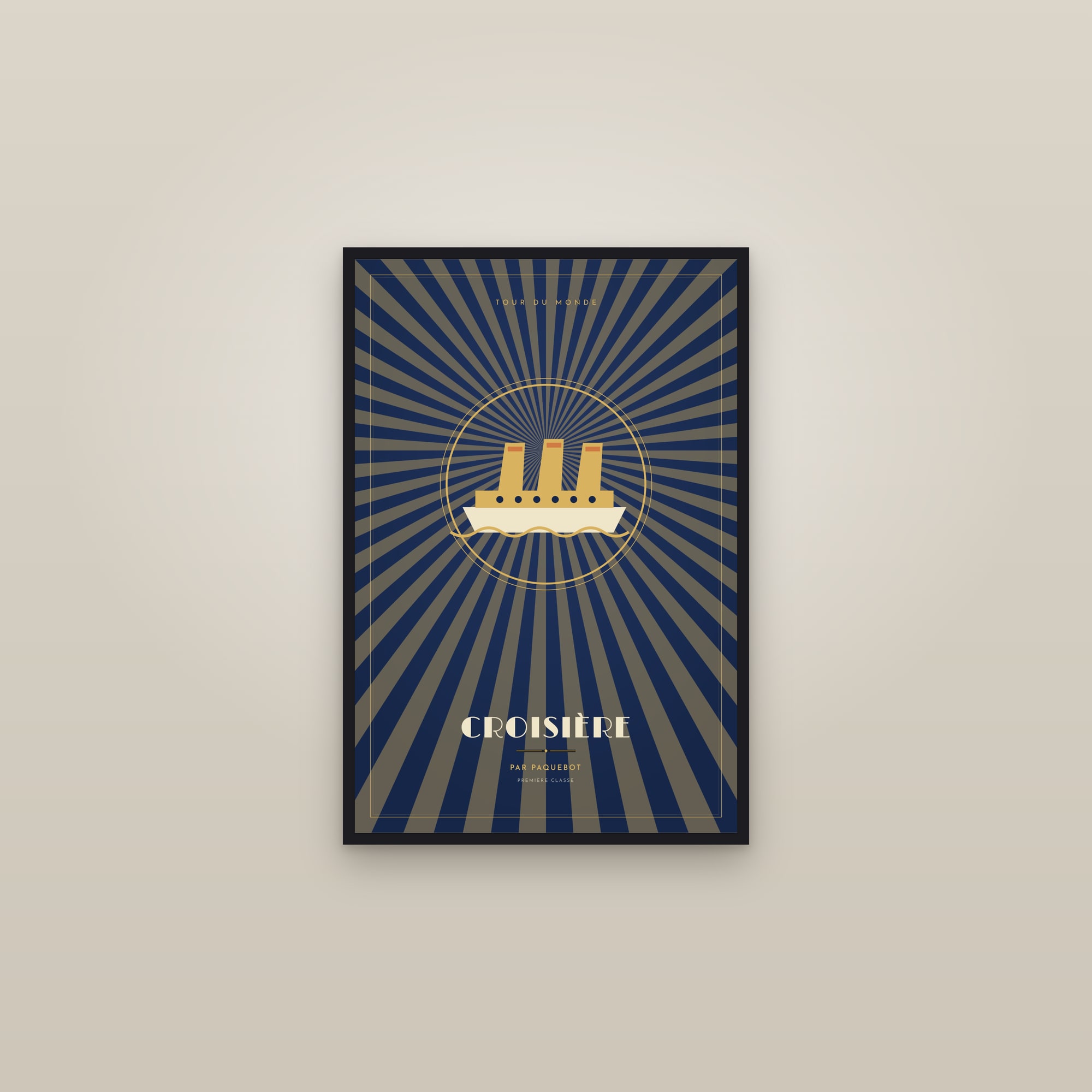 Cruise — Art Deco Poster — framed in a gallery setting