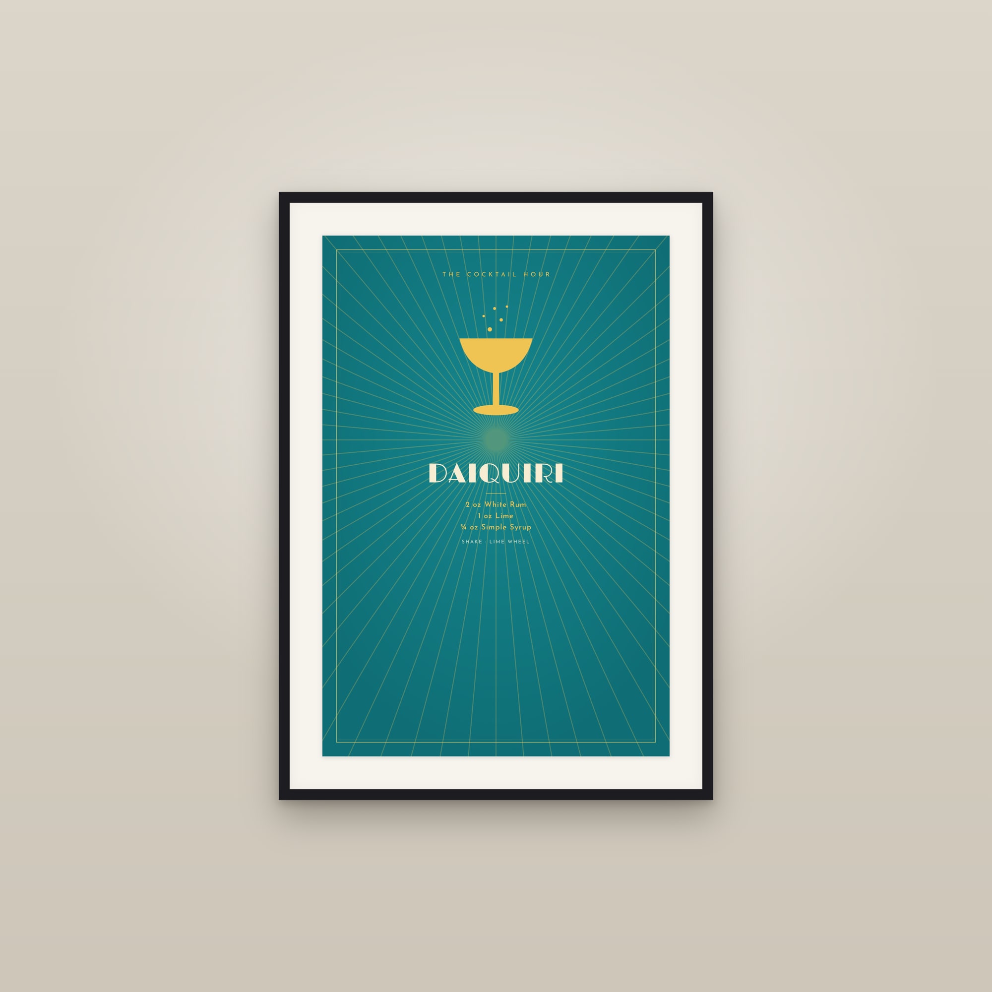 Daiquiri Cocktail — Art Deco Recipe Print