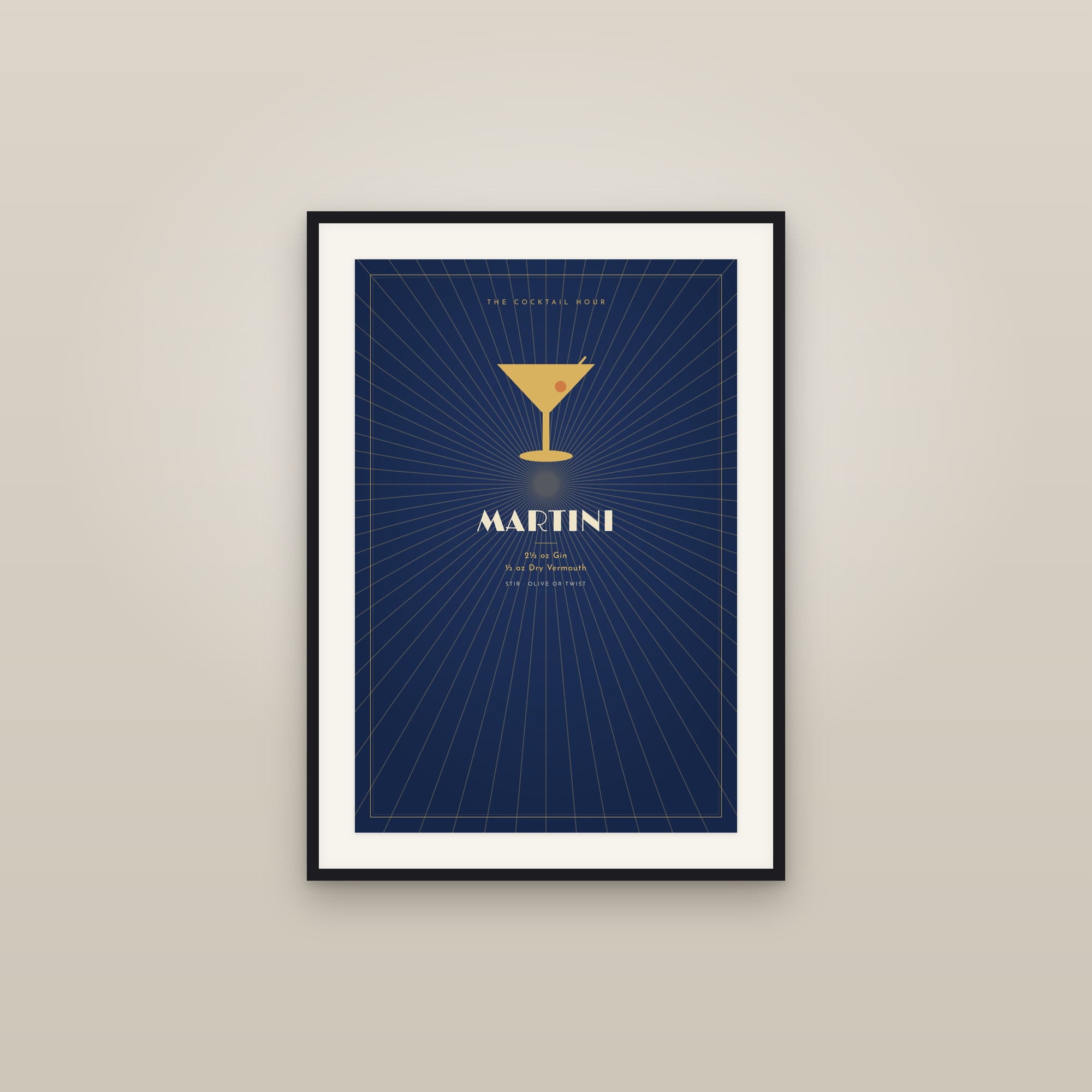 Martini Cocktail — Art Deco Recipe Print