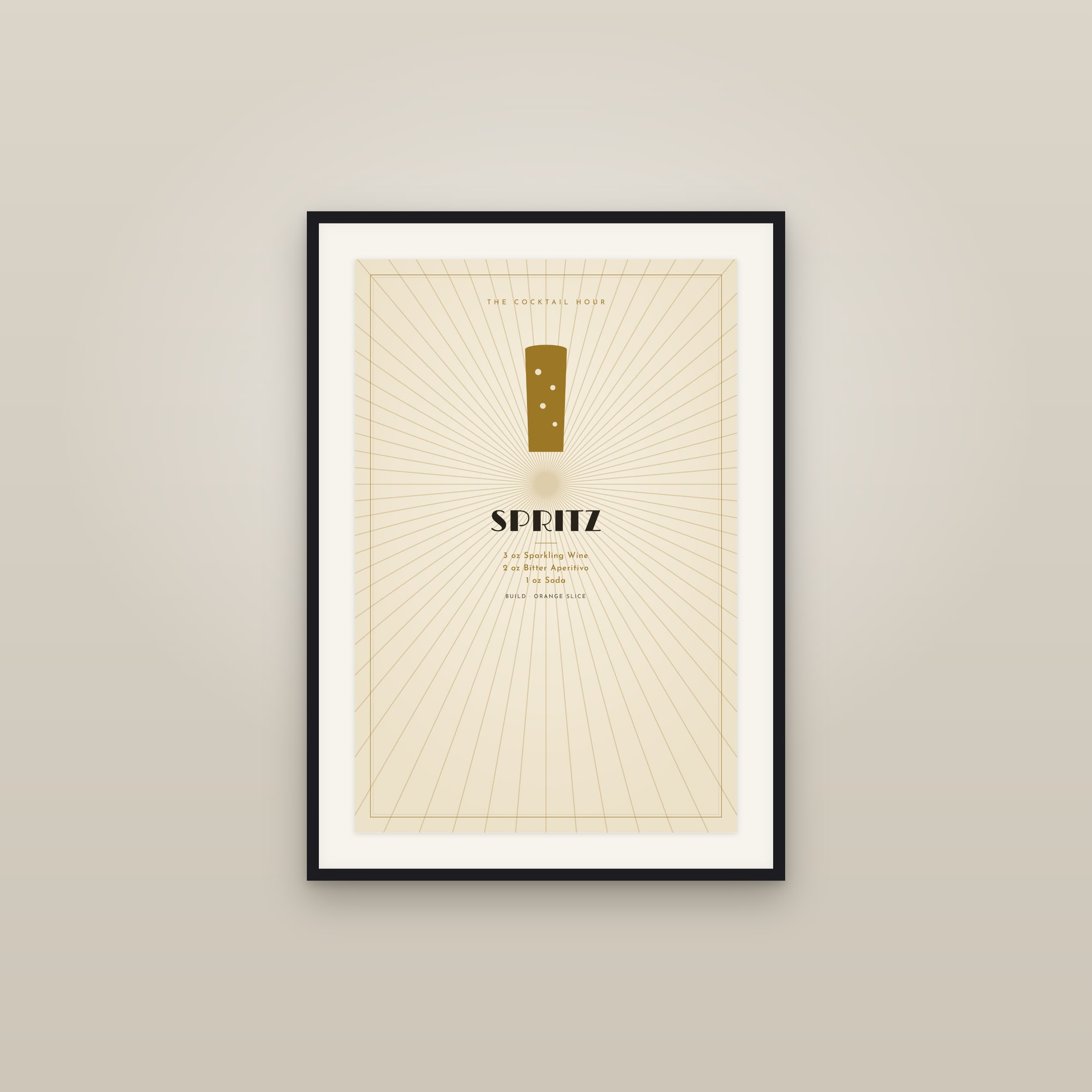 Spritz Cocktail — Art Deco Recipe Print