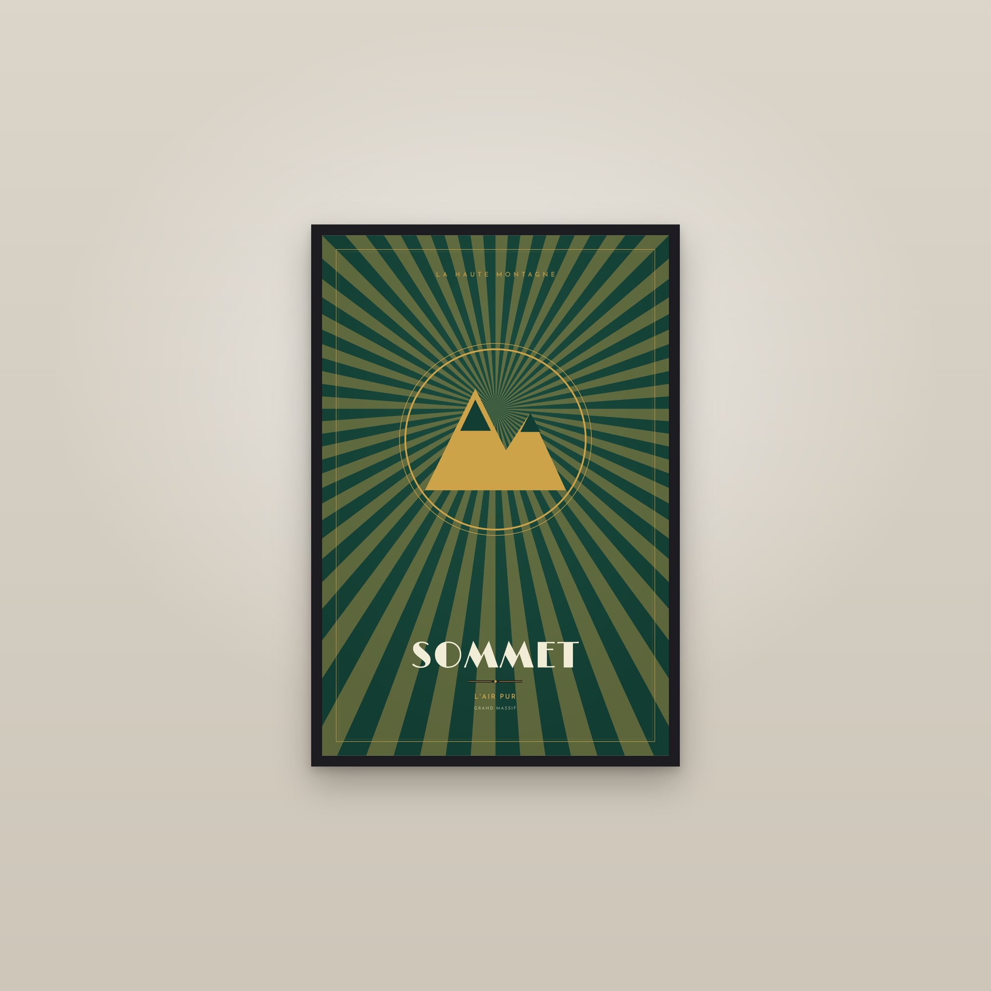 The Summit — Art Deco Poster — framed in a gallery setting