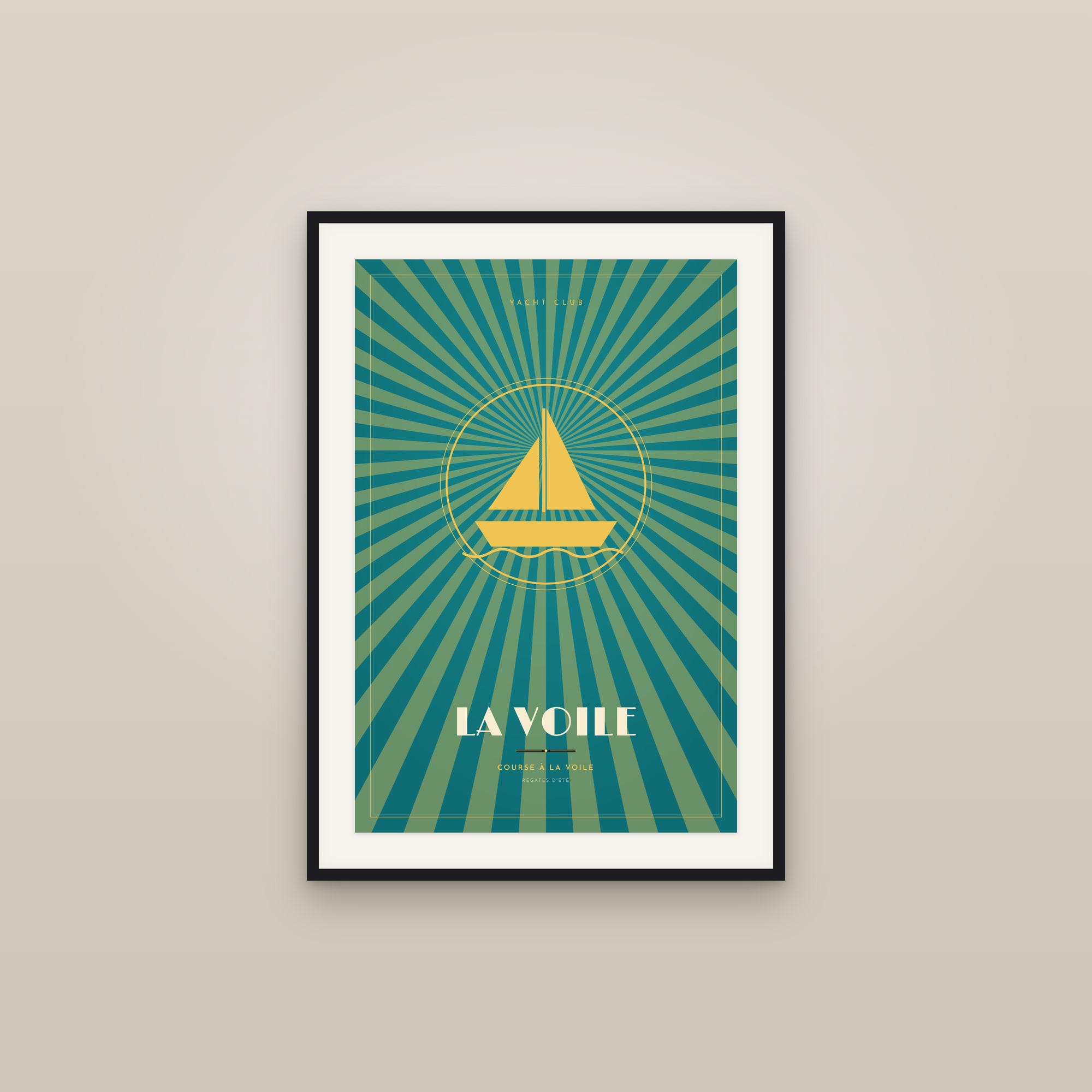 Sailing — Art Deco Poster