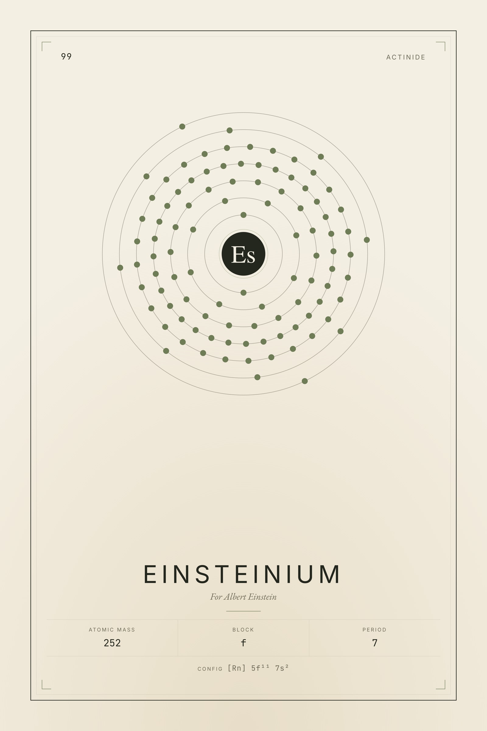 Einsteinium — Element No. 99