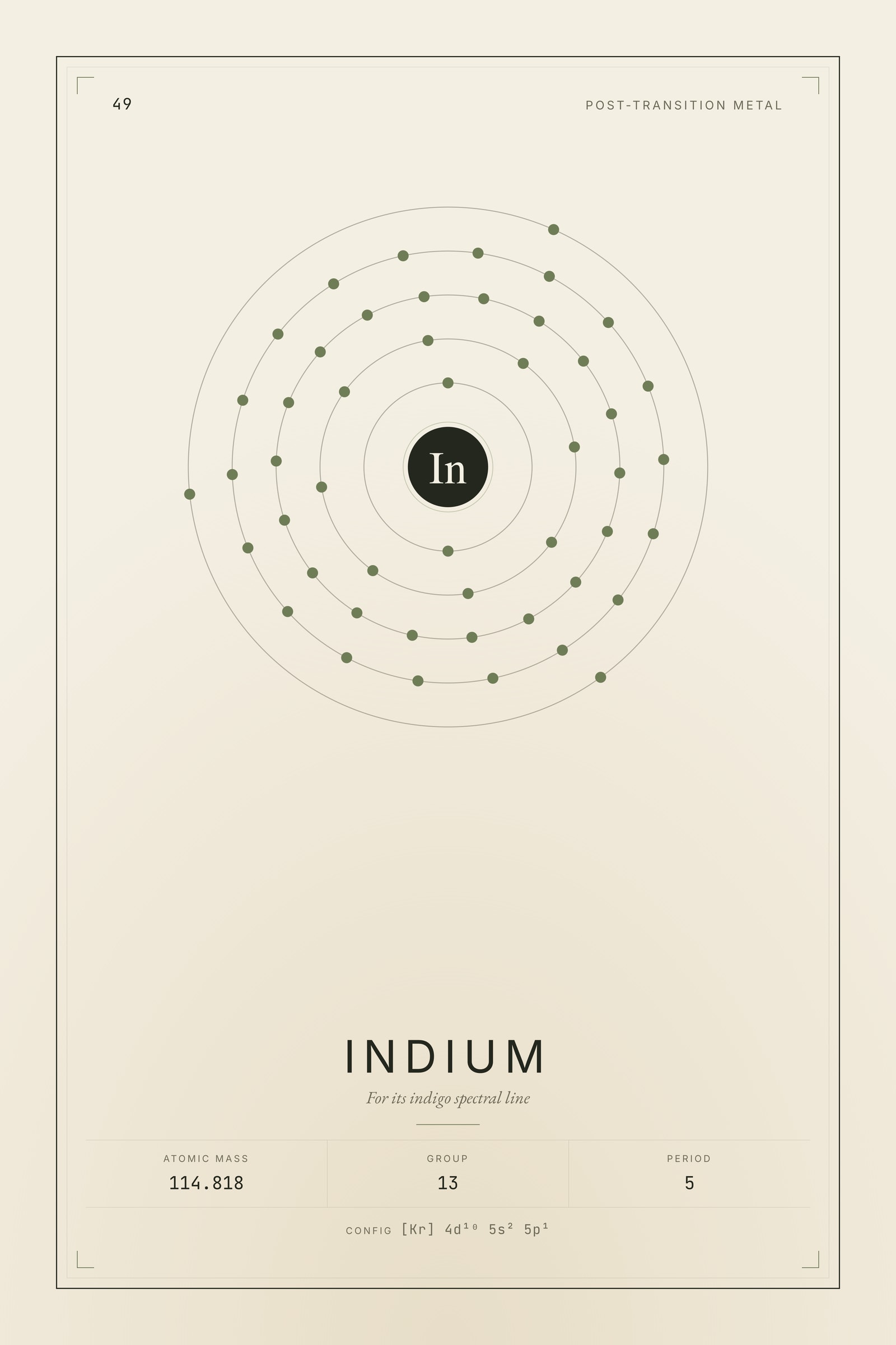 Indium — Element No. 49