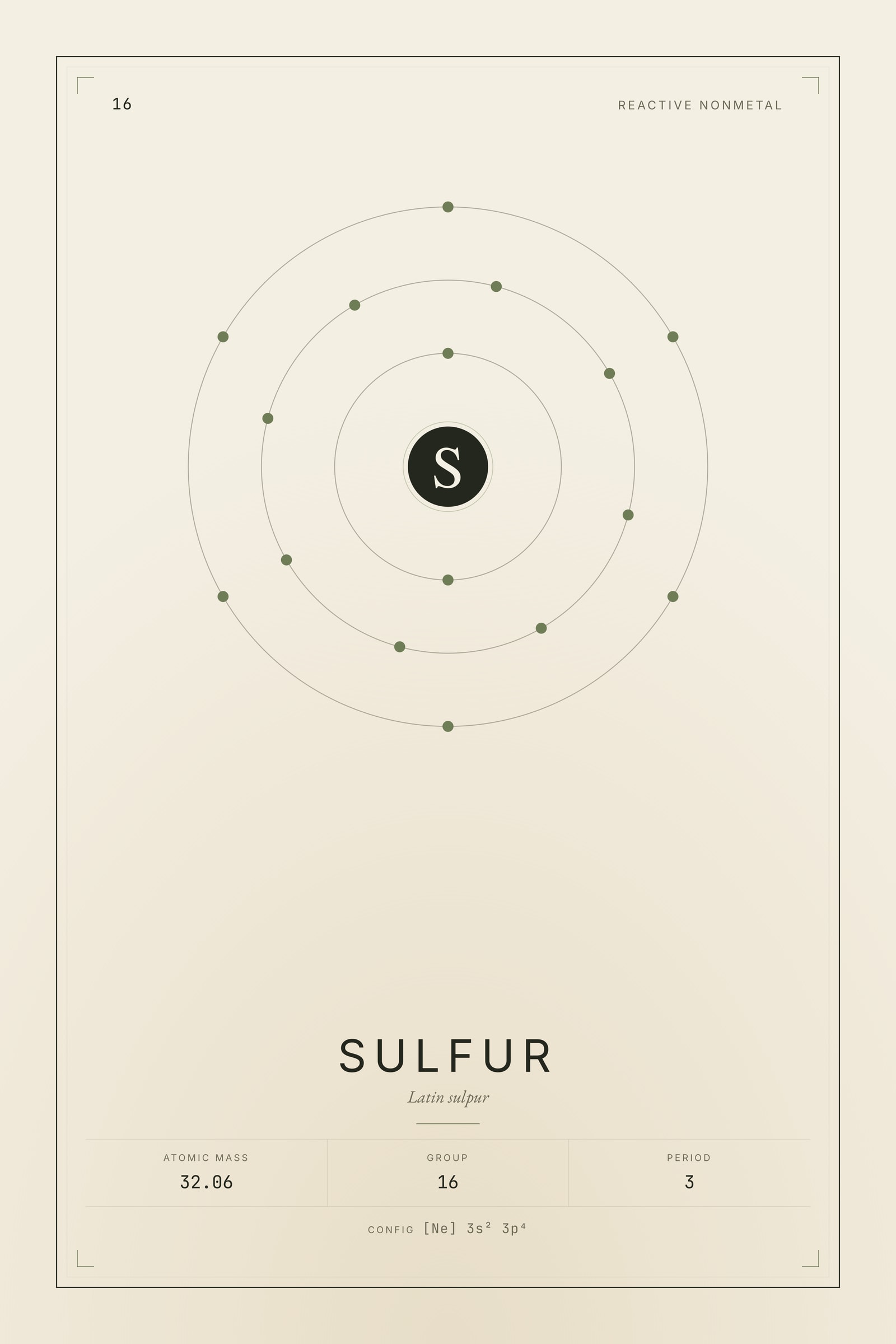 Sulfur — Element No. 16