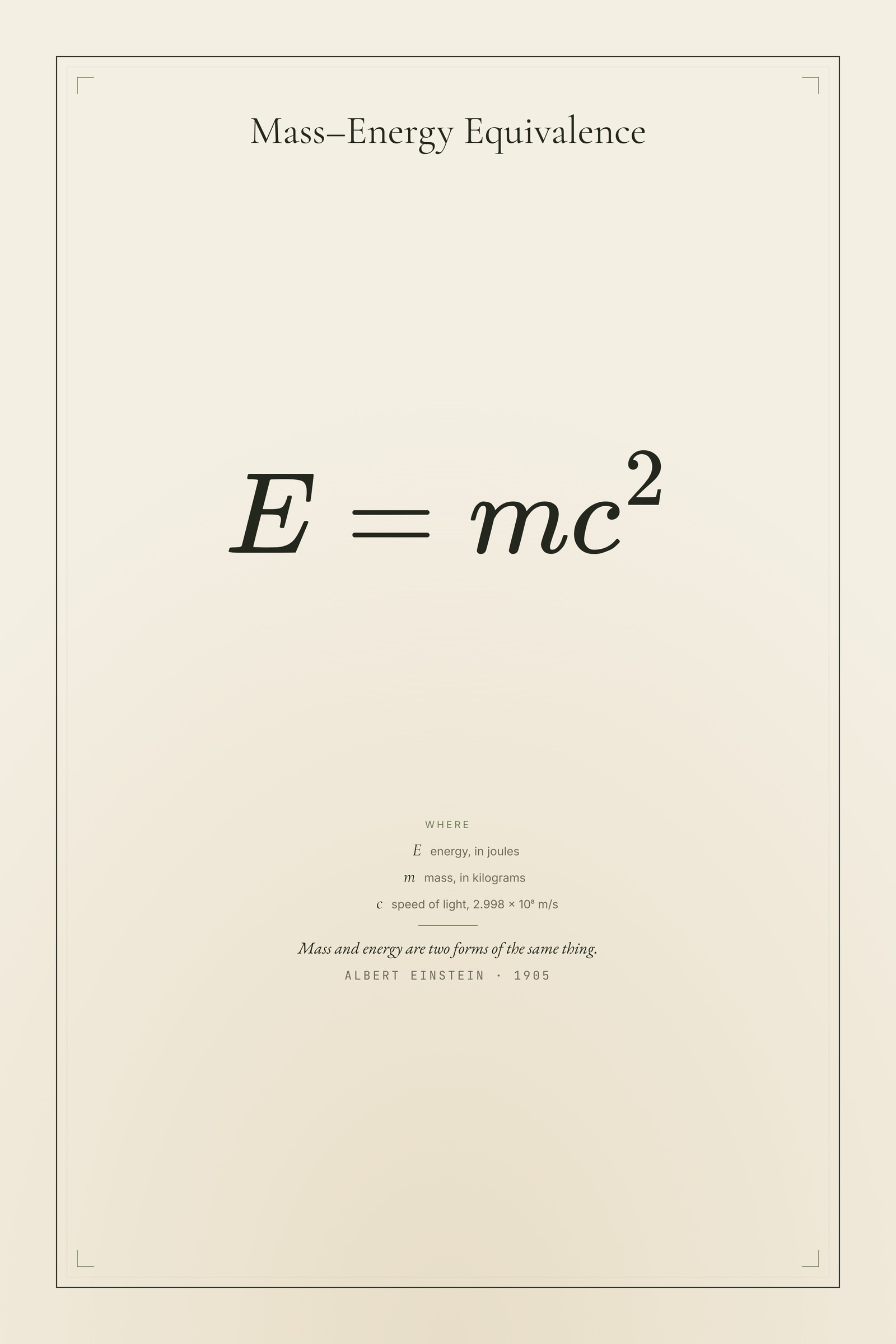 Mass–Energy Equivalence