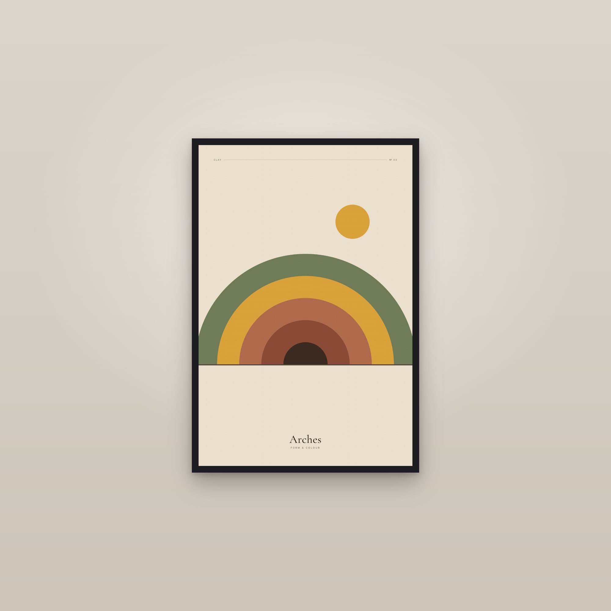 Arches (Clay) — Clay · Geometric Print — framed in a gallery setting